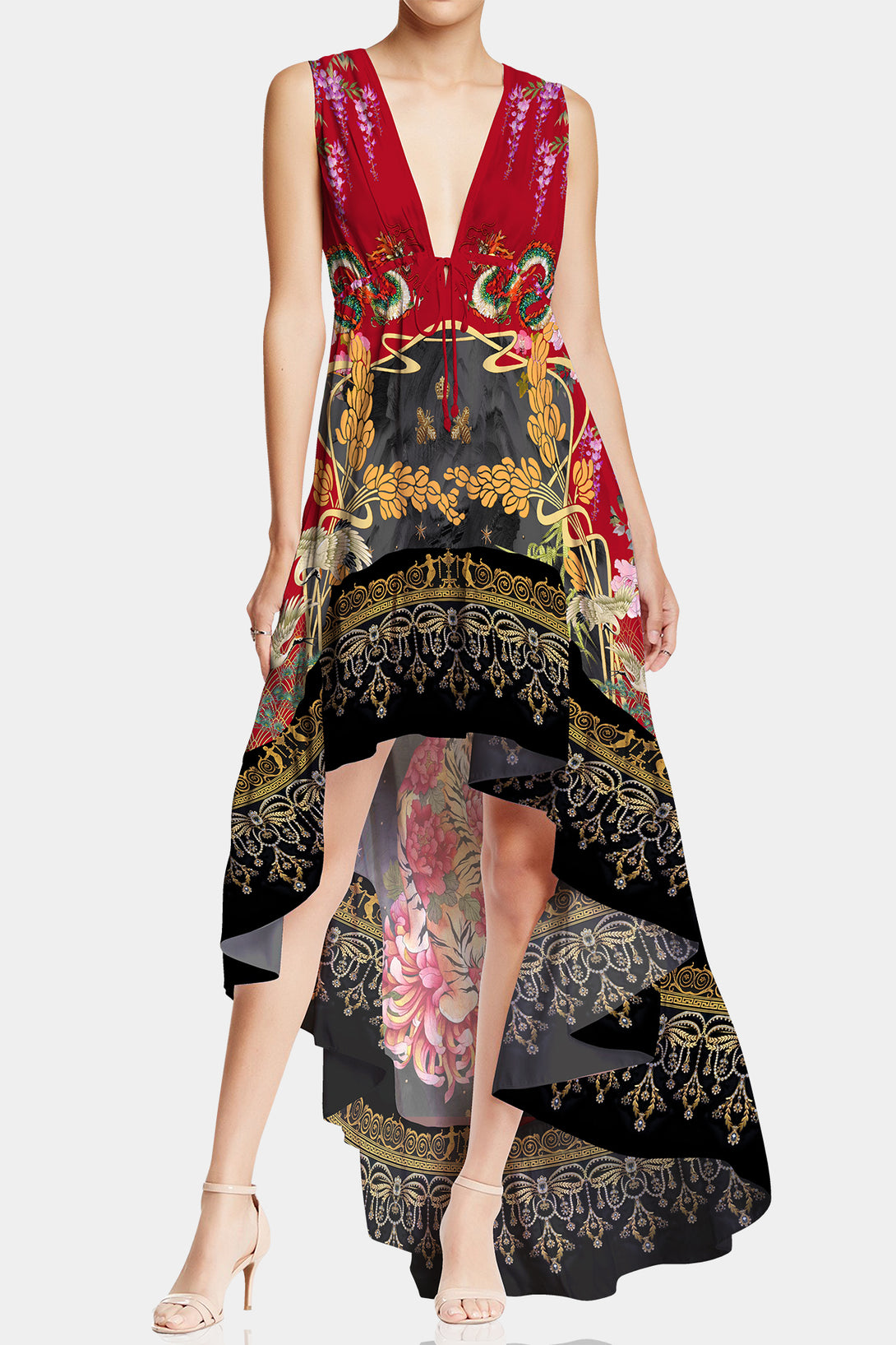 dress long dress, floor length dress, deep v neck maxi dress, Shahida Parides,