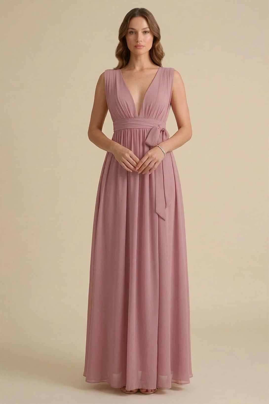 purple maxi dress for wedding S / With Slit Amethyst Heaven V-Neck Bridesmaid Dress – Elegant Formal Maxi Gown
