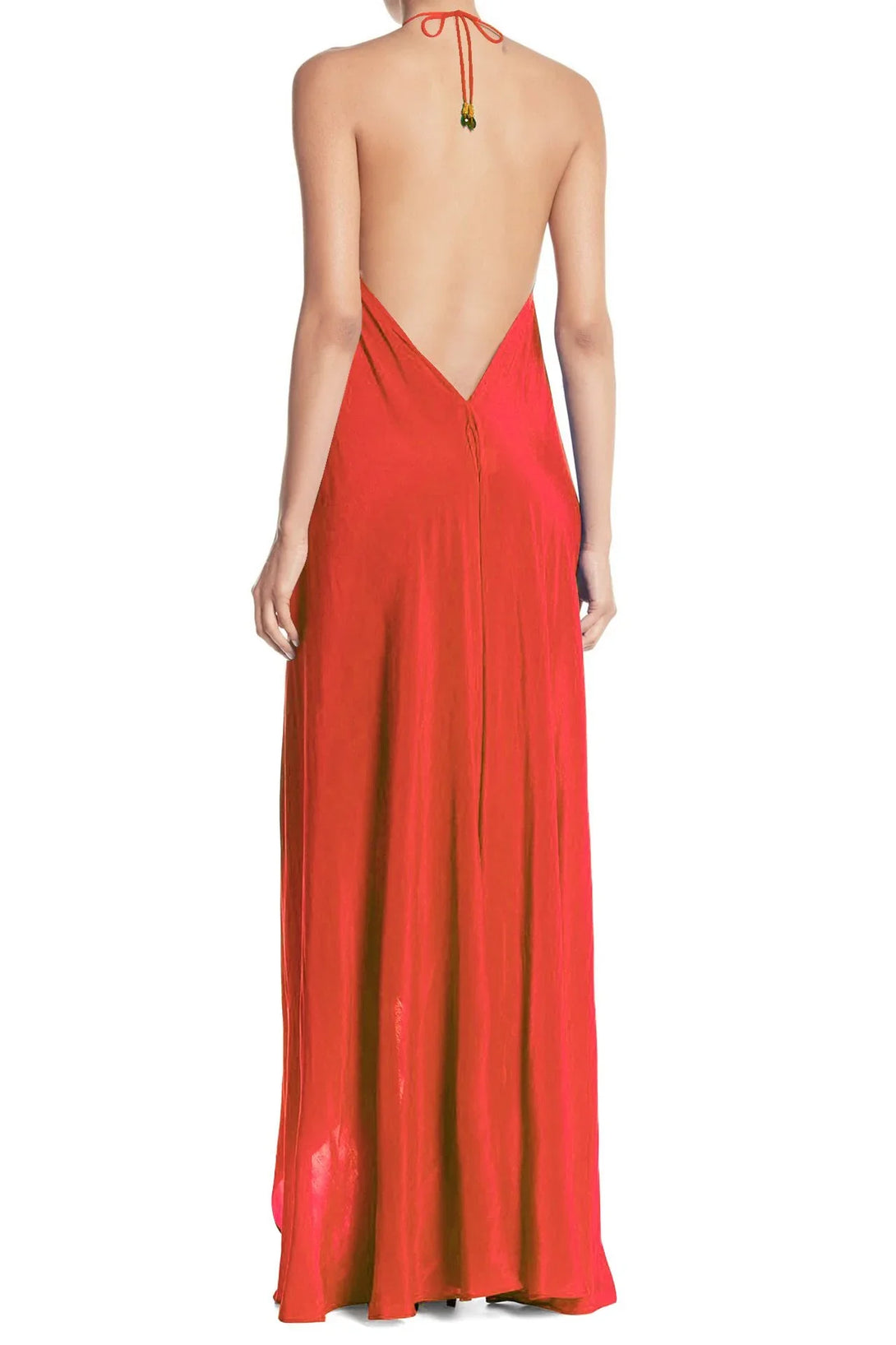 Elegant Deep Red Long Handkerchief Dress