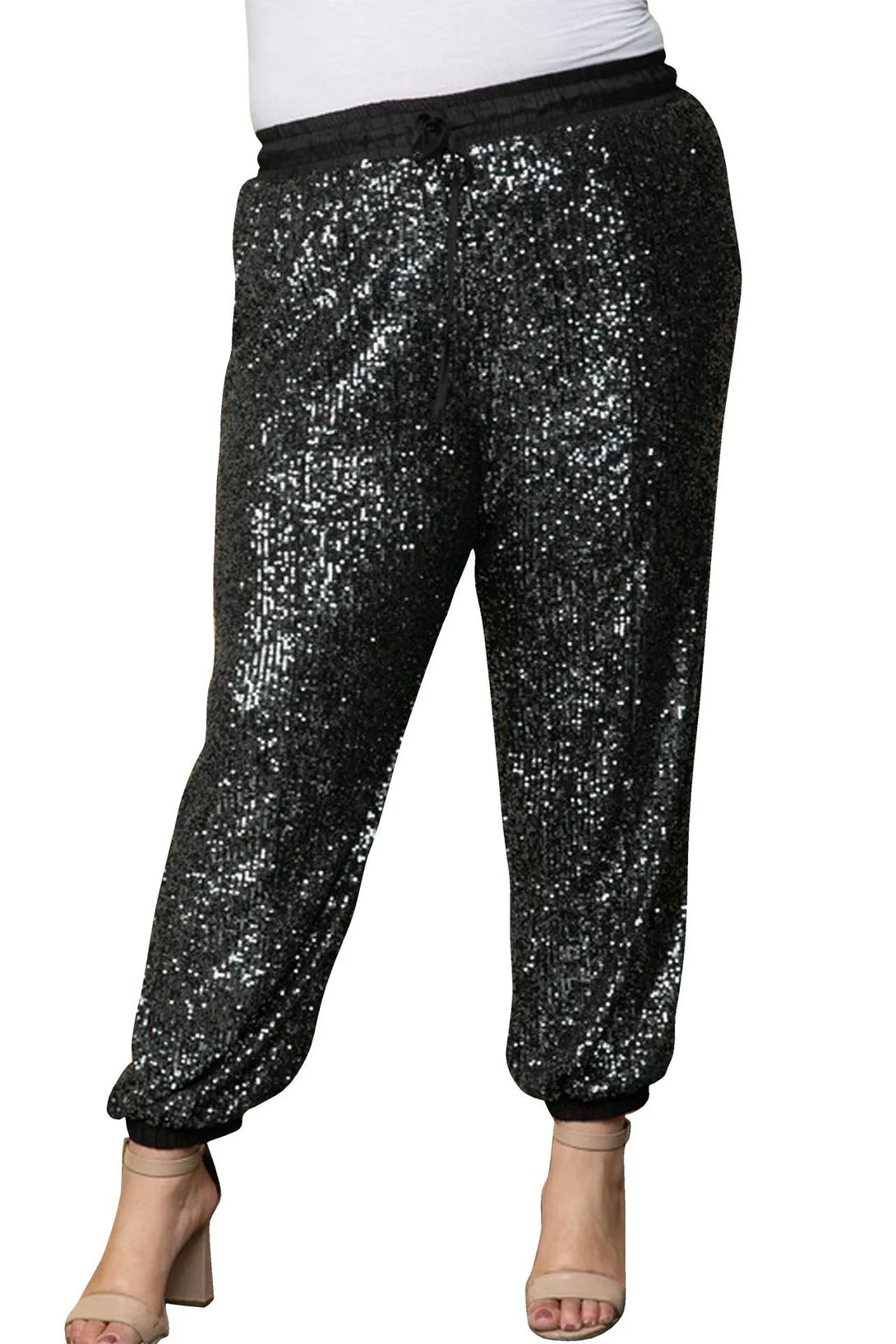 "sequin jogging bottoms" "Shahida Parides" "plus size sequin jogger pants" "sequins joggers"