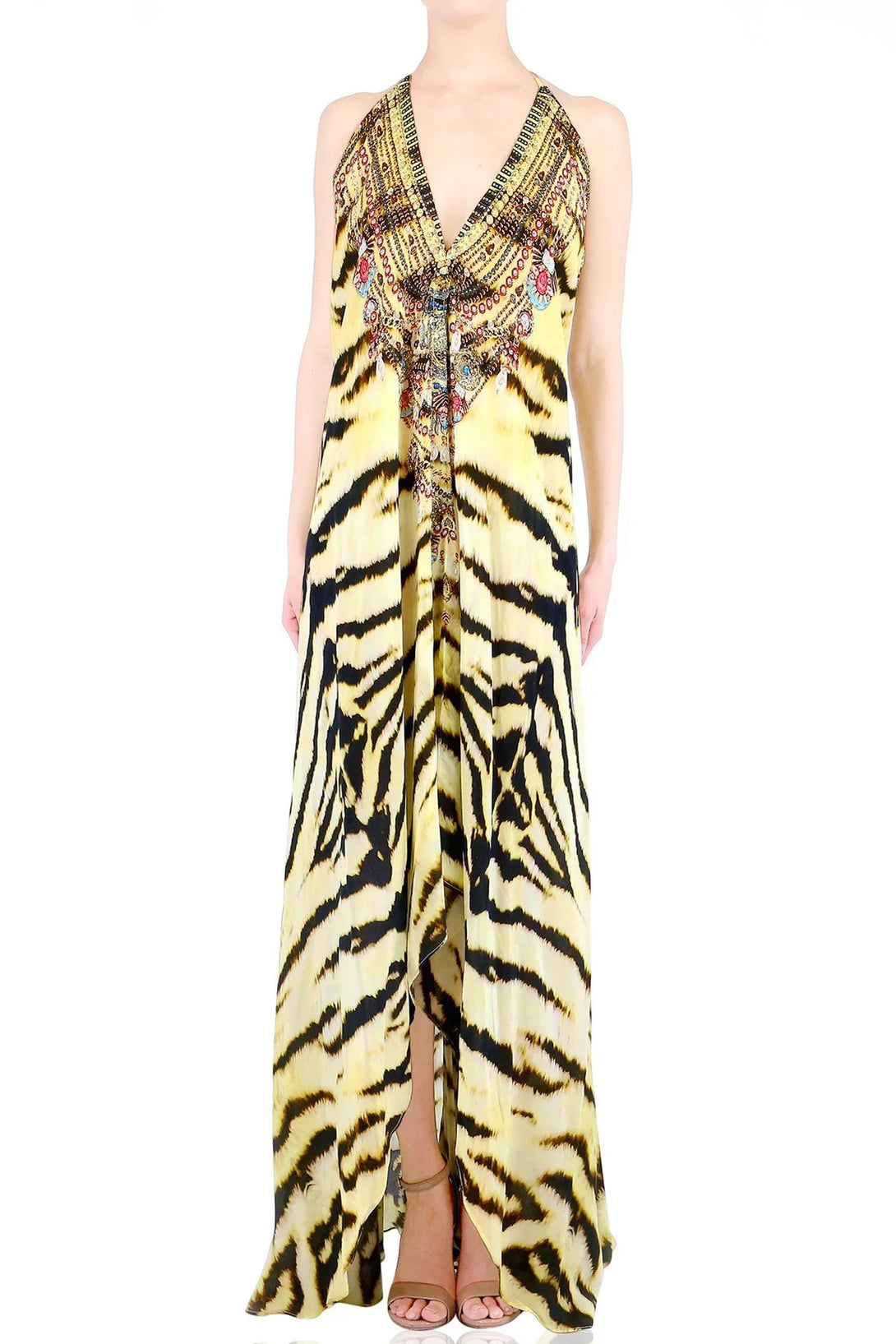 Designer Yellow Flowy Maxi Dress | Beach Maxi Dress | Shahida Parides Designer Yellow Flowy Maxi Dress | Beach Maxi Dress | Shahida Parides