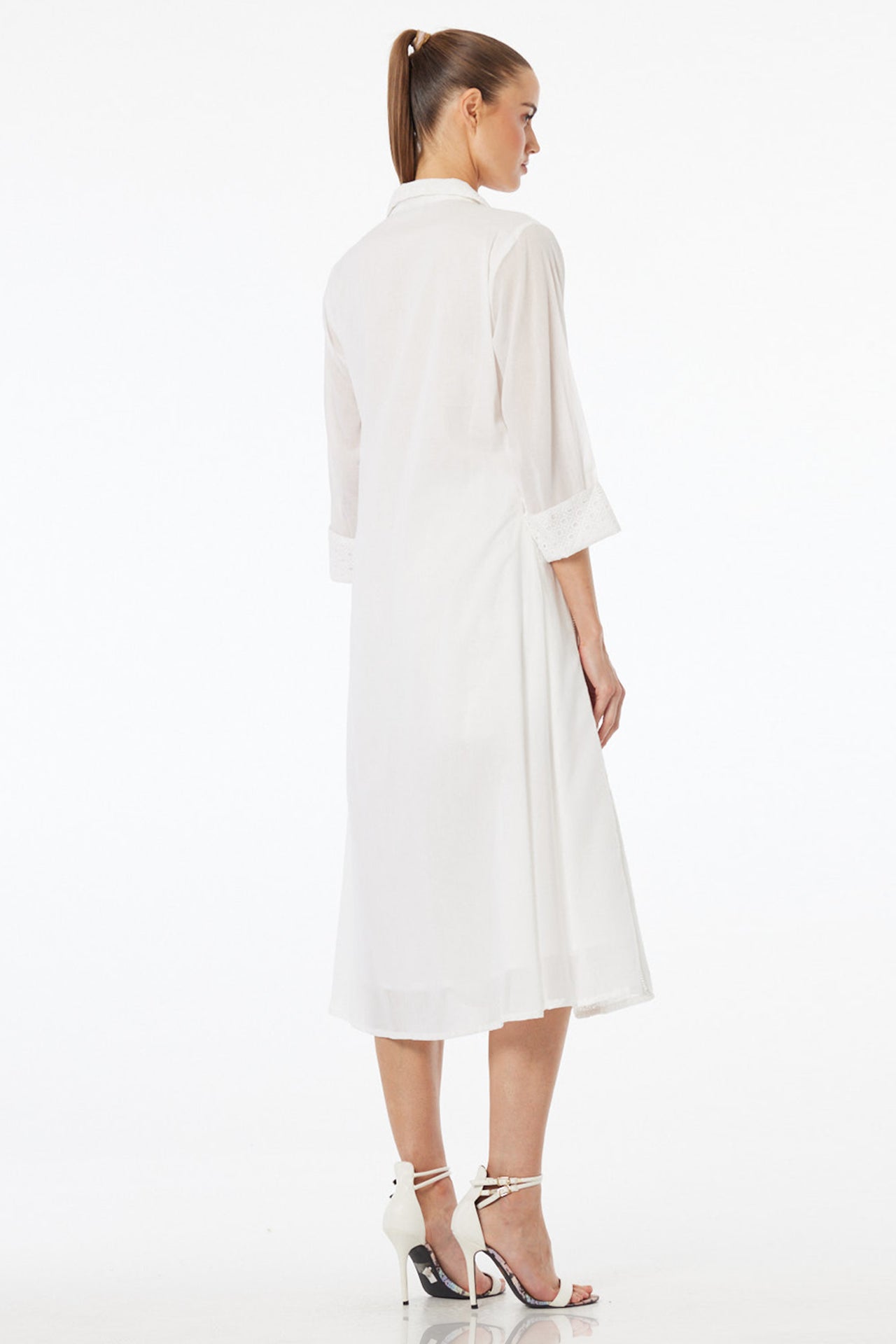 white designer midi dress Crystal Bardot Midi Dress White
