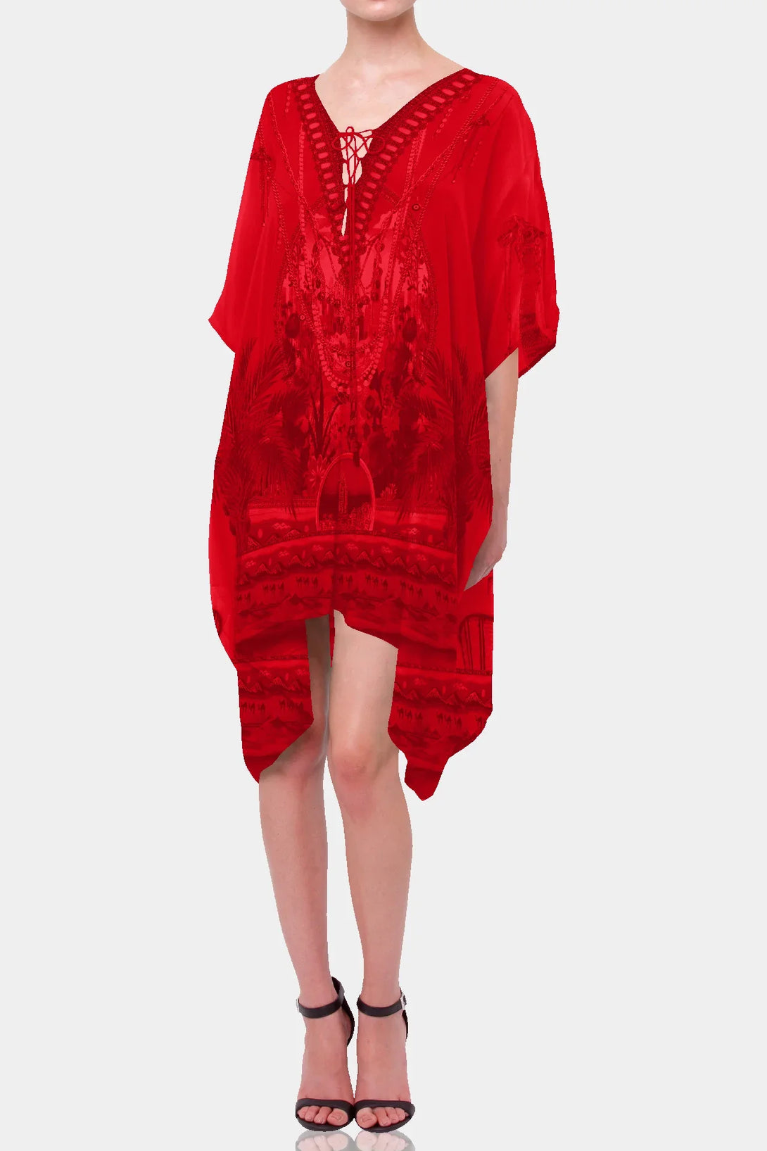Designer kaftan dresses silk caftan dress Shahida Parides kaftan dress for women red caftan dress