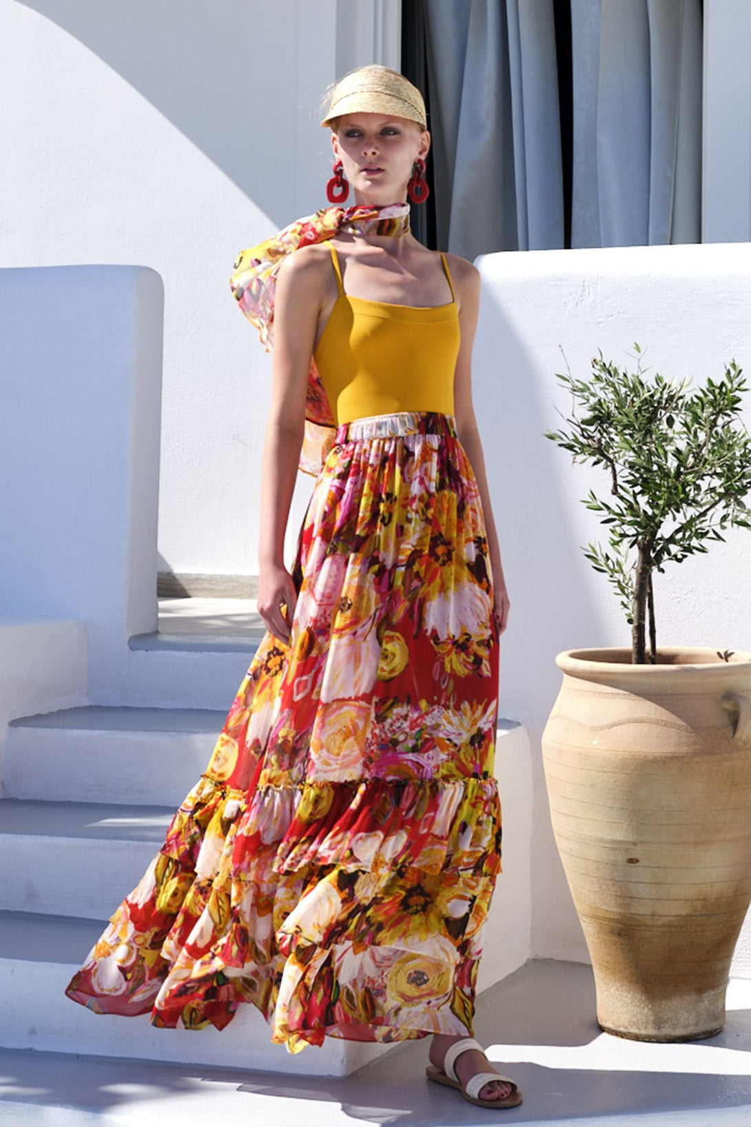 designer skirts and dresses Small-Medium Pleated Skirt in Red Size:Preorder 9-10 by Shahida Parides mod 60s dress Magenta Heidi Bandage Midi