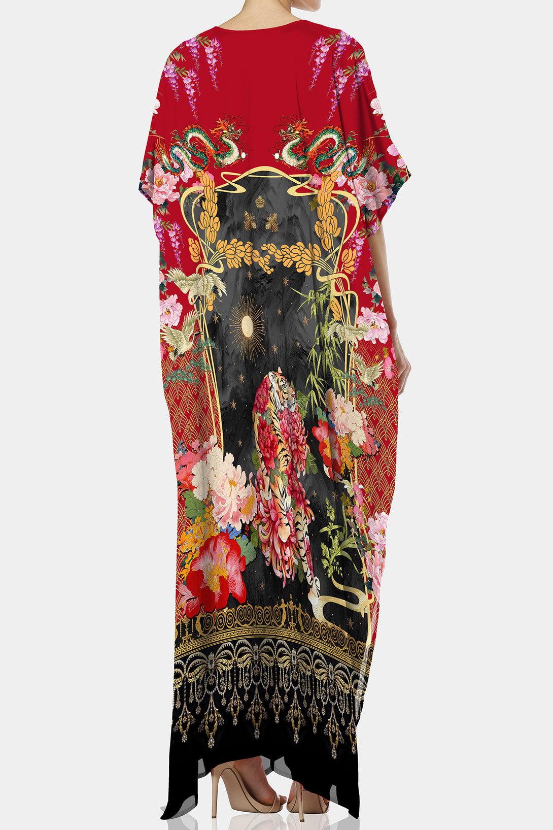 Shahida Parides, ladies caftan, Lace up kaftan, Lace up caftan,