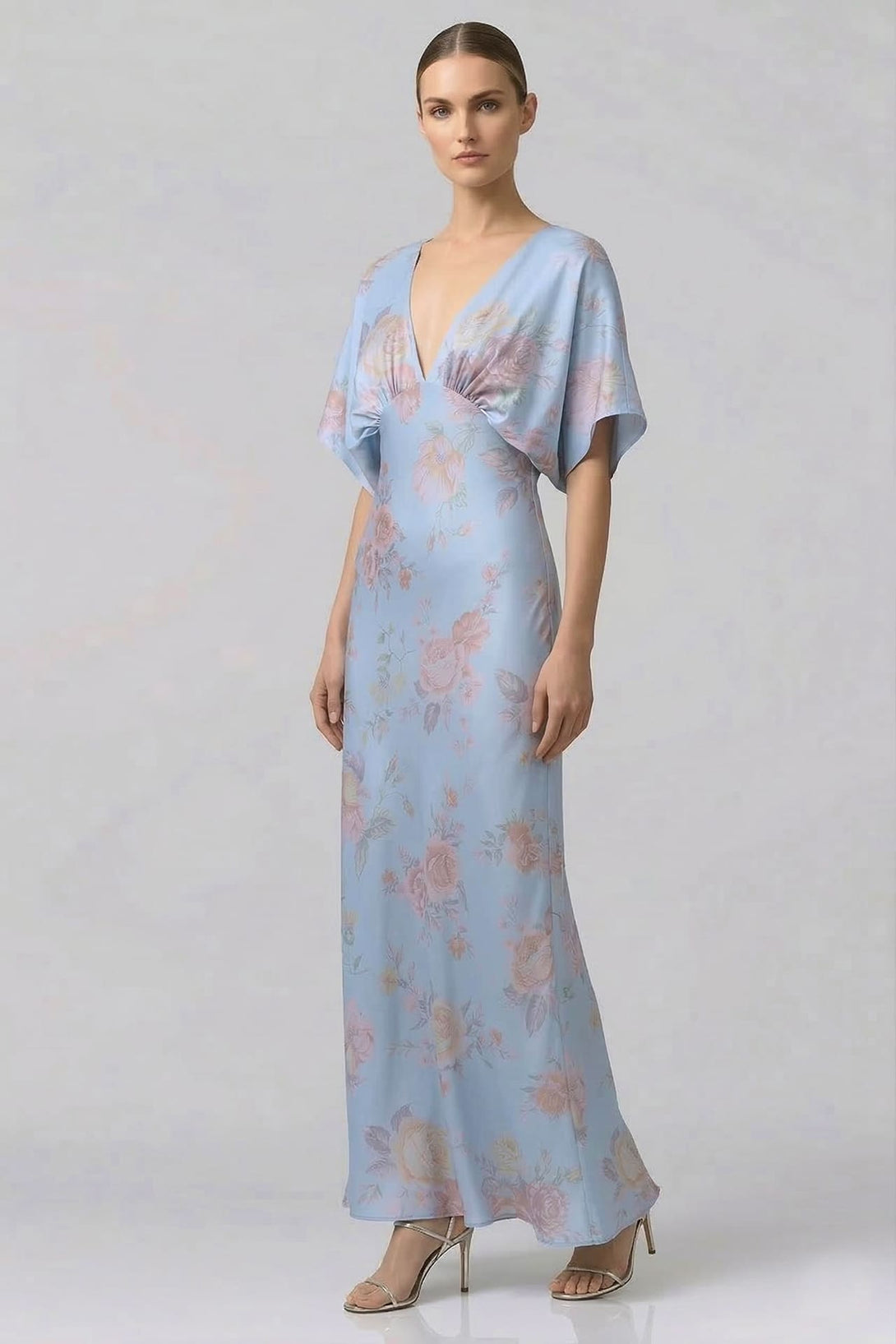 Shasi Dusty Blue Floral Satin Bridesmaid Dress | Beach Gown |Shahida Shahida Parides Shasi Dusty Blue Floral Satin Bridesmaid Dress | Beach Gown |Shahida Shahida Parides