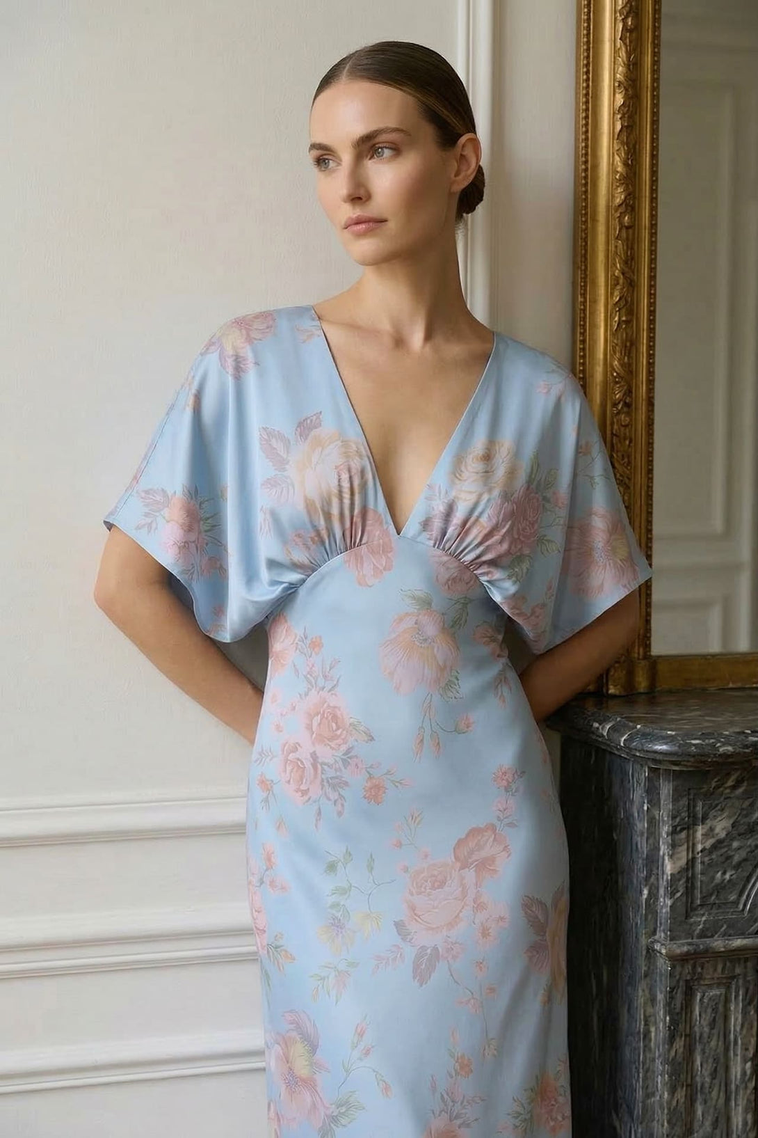 bridesmaid dresses satin fabric Light Blue main image 1