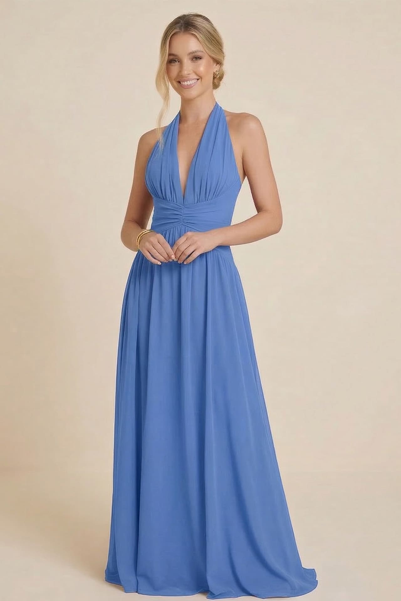 cheap bridesmaid dresses dusty blue BABARONI Spaghetti Straps A-line Maxi Bridesmaid Dresses with Slit Dusty Blue, Dusty Blue / US0