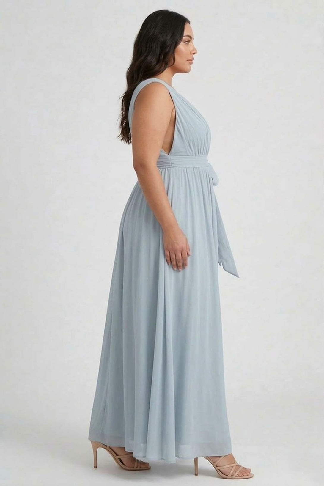 Dusty Blue Chiffon Maxi Dress | Shahsi Heaven Hue | Shahida  Shahida  Parides