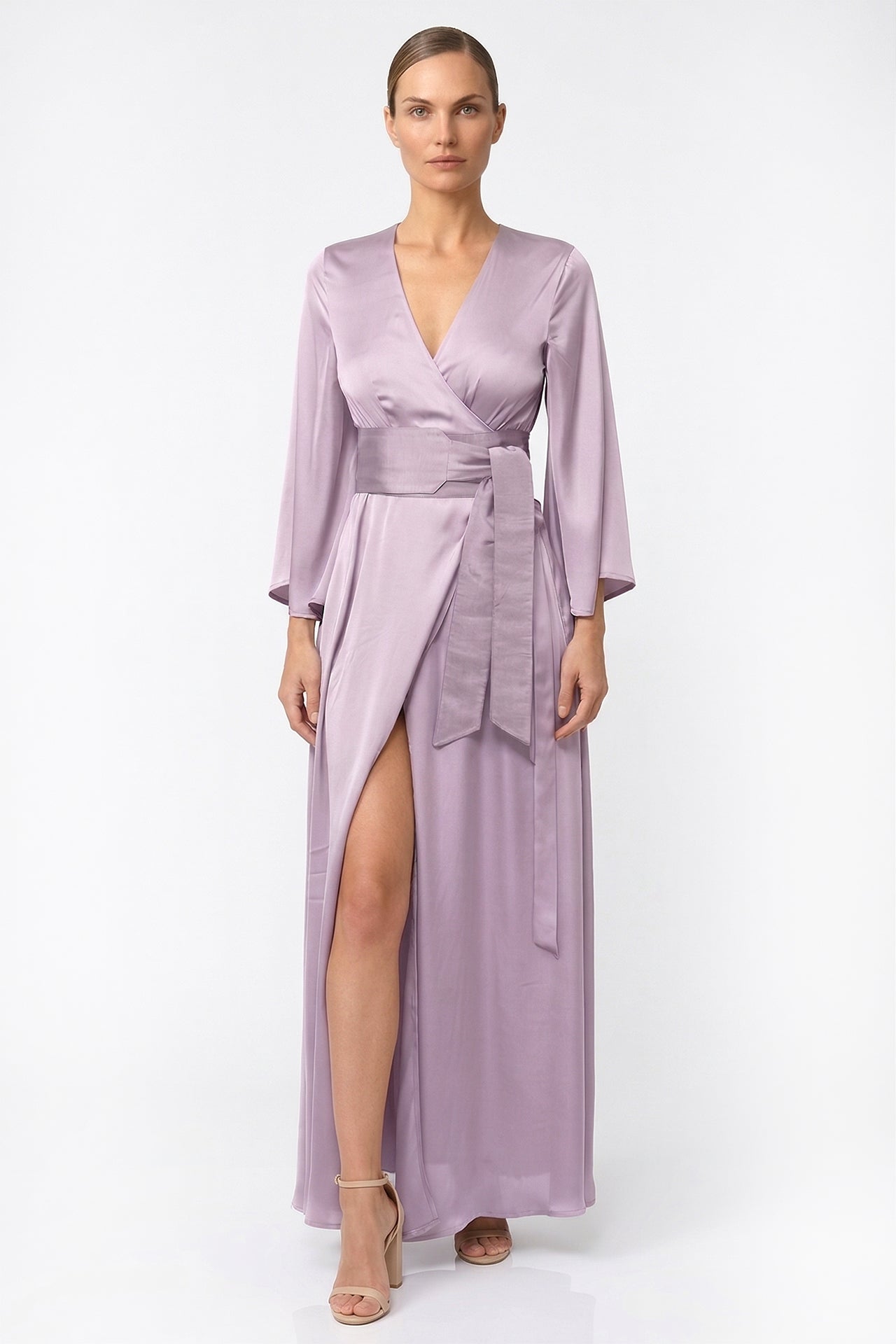 maxi wrap bridesmaid dress Modest Wrap Maxi Dress - Simple Bridesmaid Dress
