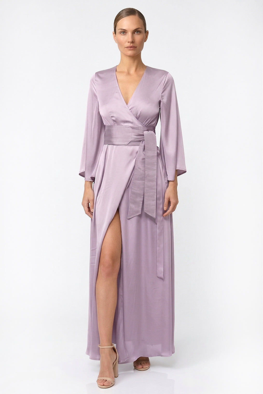 lavender maxi bridesmaid dress Final Sale Plus Size Chiffon Sleeveless Dress in Lavender – Chic And Curvy main image 1