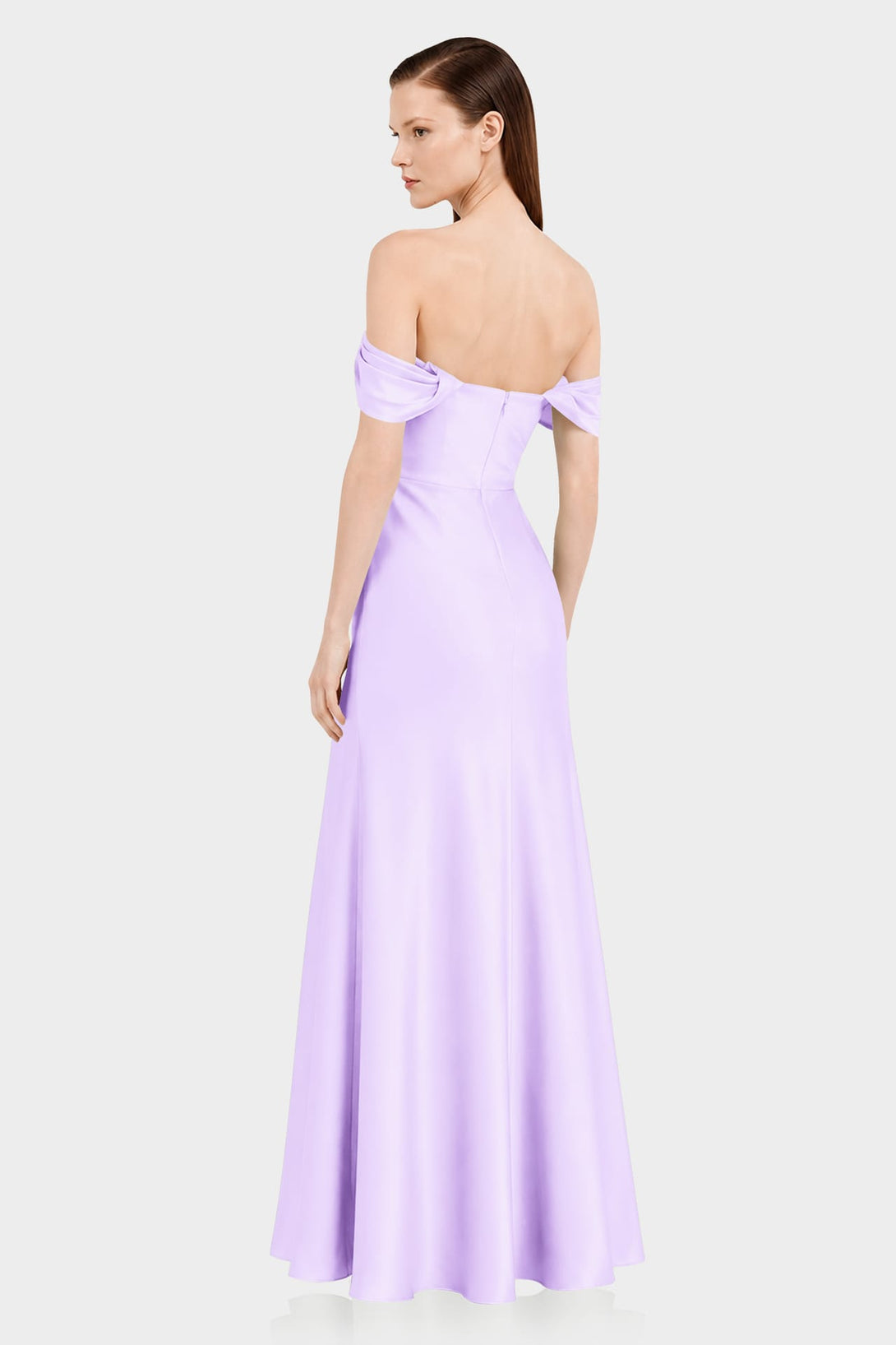 S Strapless Multiway Formal Dress with Side Slit in Lilac – Garden Wedding Dress