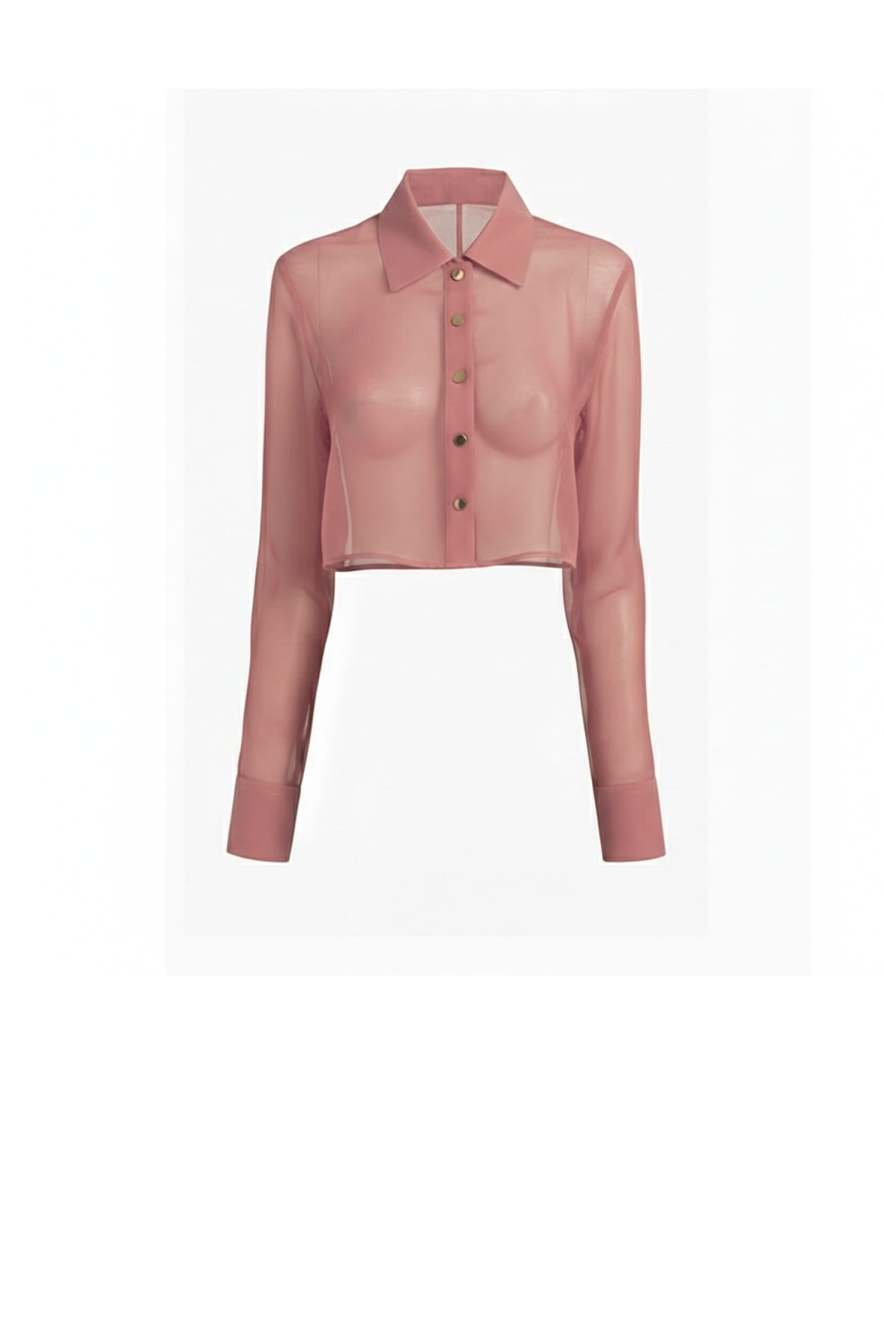Dusty Rose Sheer Organza Crop Shirt Women Luxe – Shahida Parides
