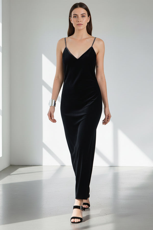 velvet dress, black maxi, evening wear, slip dress, formal gown, night out dress, party dress