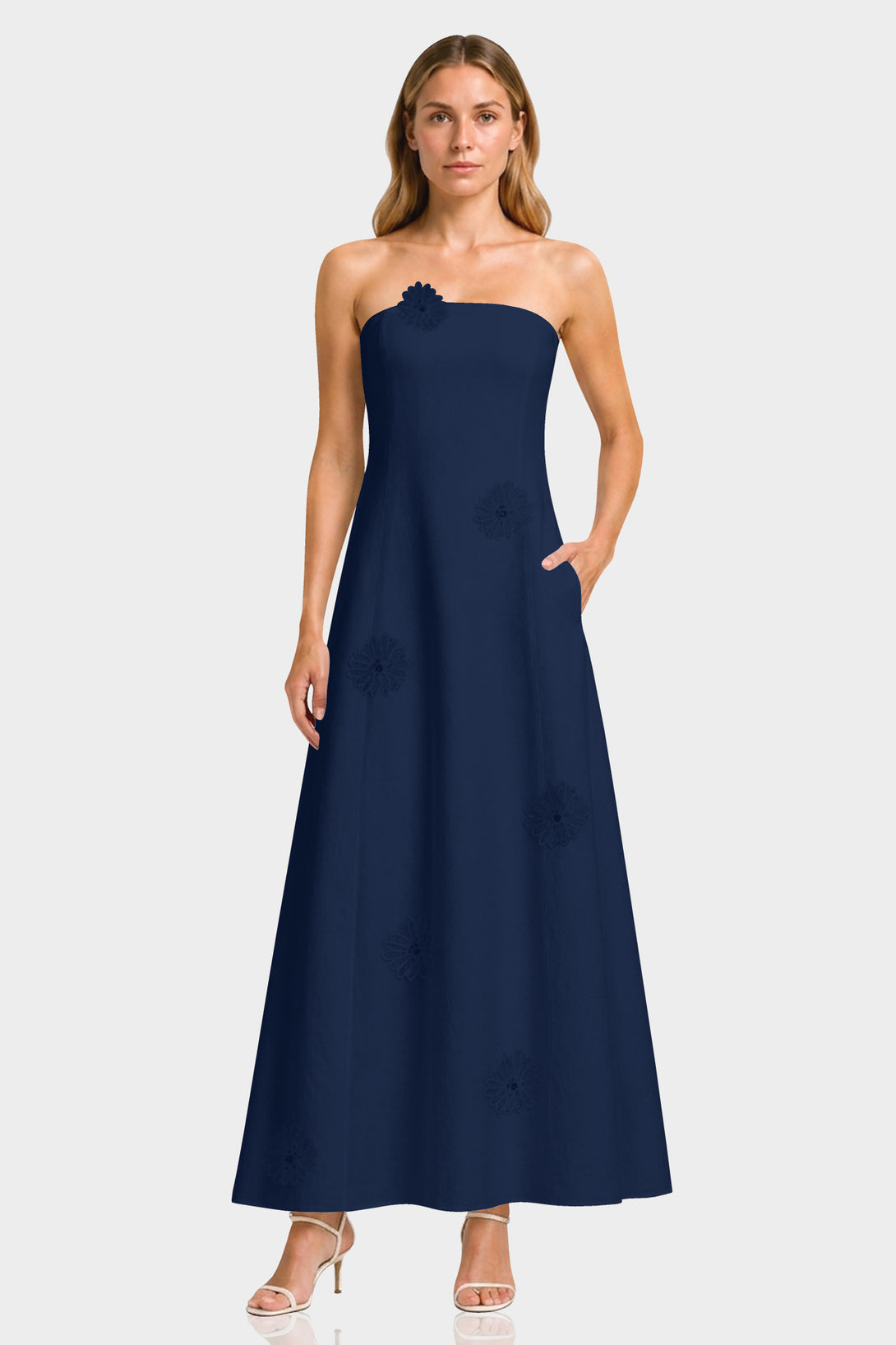 flowy blue formal dress Midnight Cotton Maxi neckline and back st-graduation-dresses LOS ANGELES, NOV 6 Color:Cherry Red long flowy blue dress