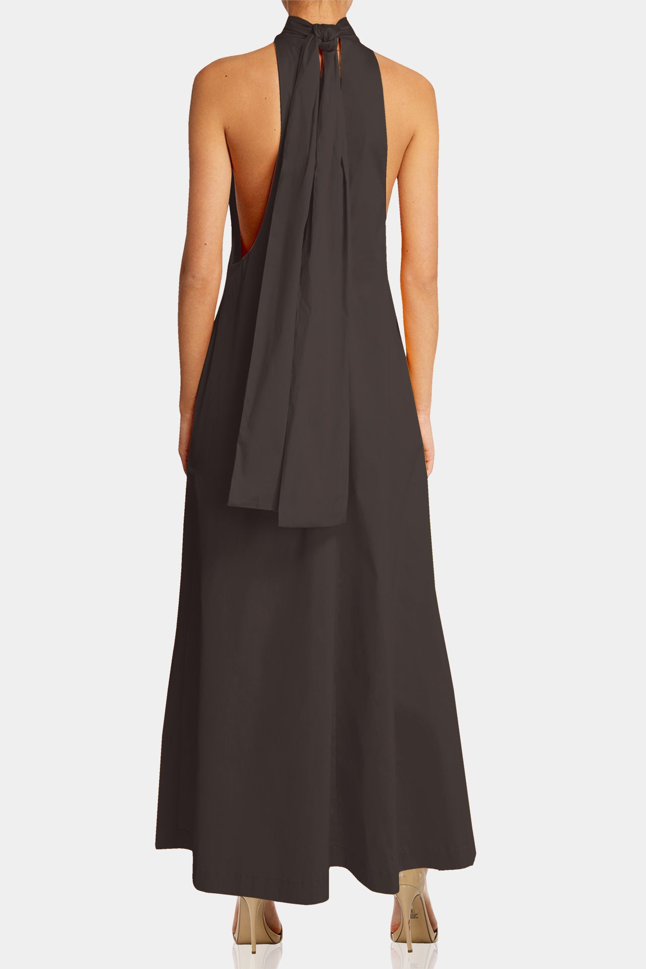 High Neck Maxi Dress in Chocolate Brown – Maxi Dress for Women