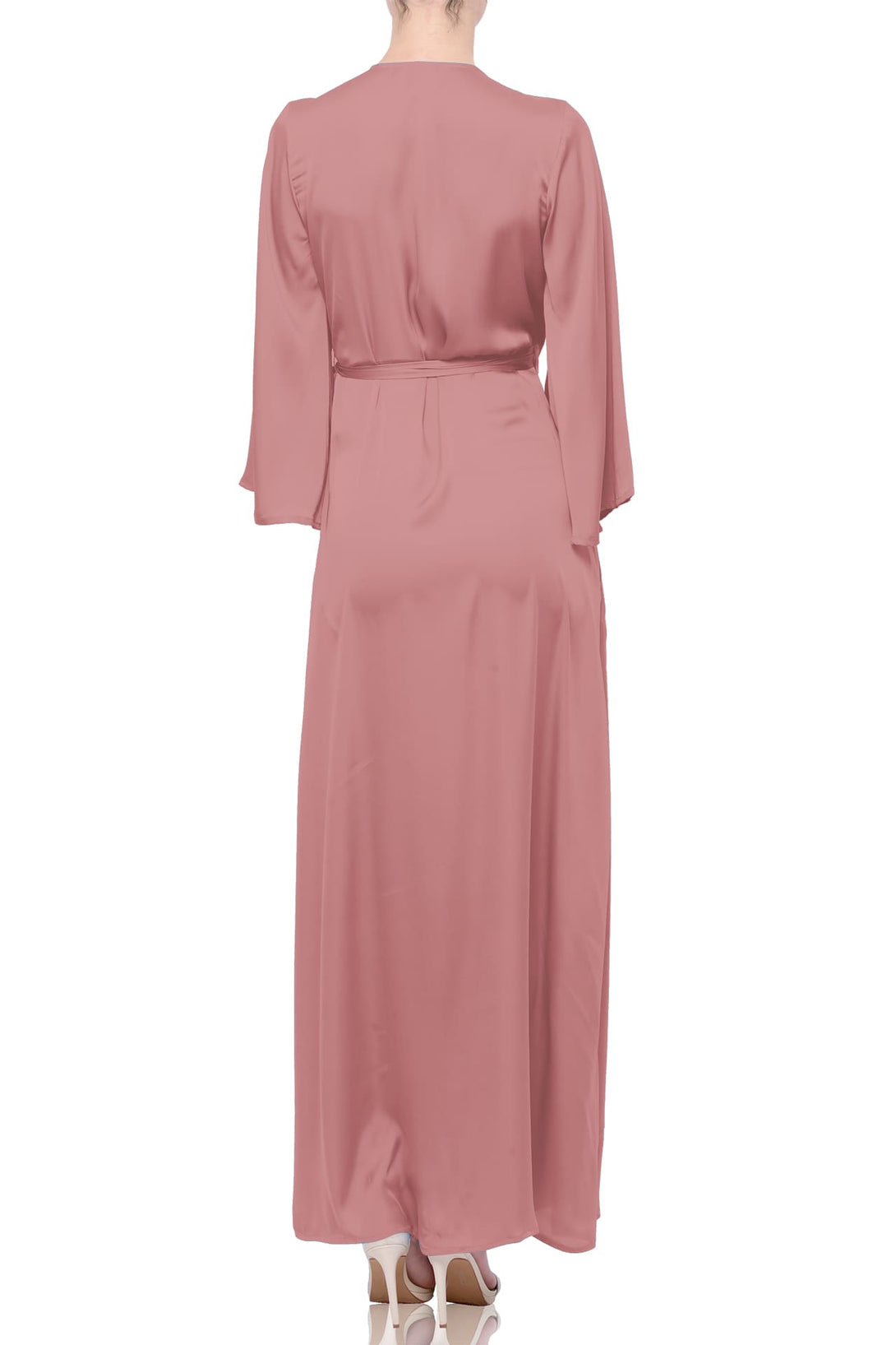 morilee chiffon bridesmaid dresses Dusty Rose Satin Maxi Wrap Bridesmaid Dress for Weddings