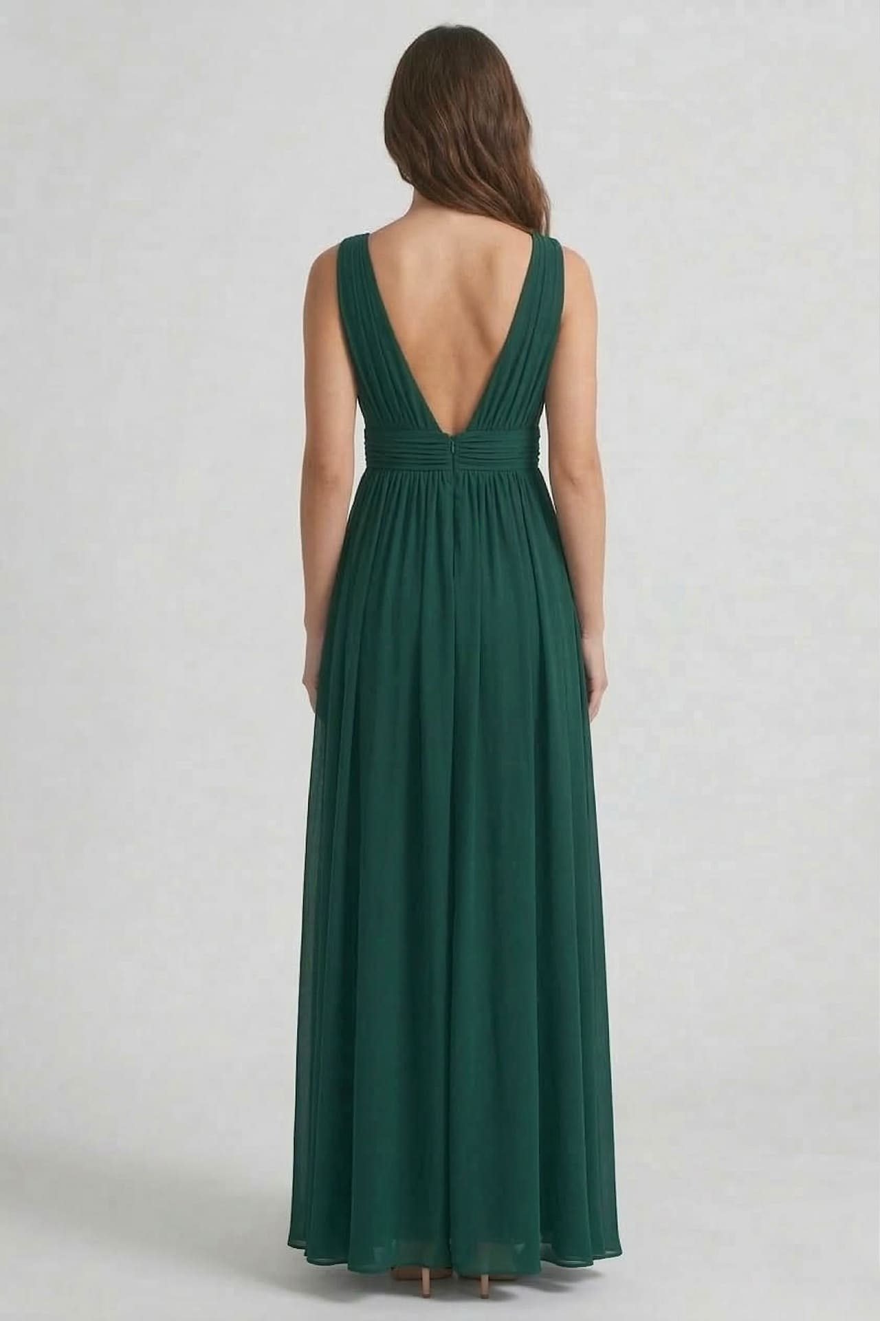 sachin and babi light blue dress Emerald Green Heaven V-Neck Bridesmaid Dress Elegant
