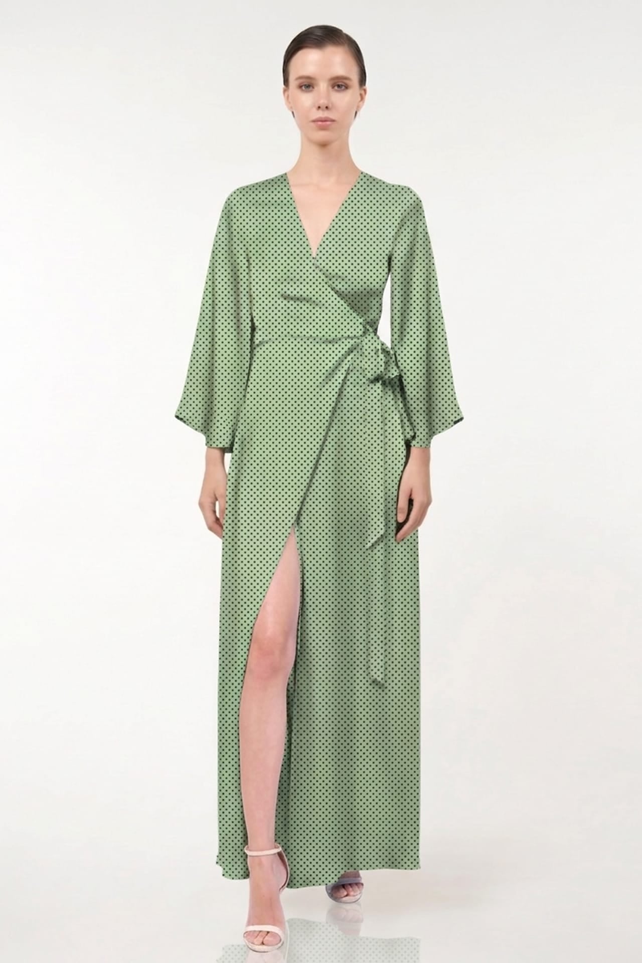 sage green polka dot dress Effortlesss Staple Sage Polka Dot Dress, Large - The Mint Julep Boutique