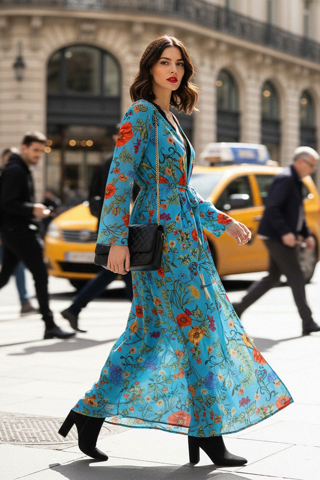 modern duster dress Luna Duster Gown Chartreuse