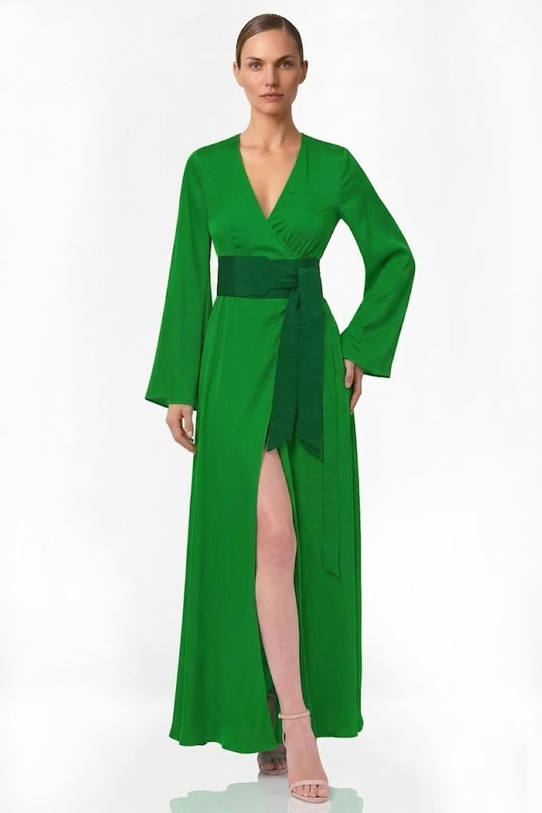 S Light Emerald Green Wrap Maxi Dress for Beach, Garden & Destination Weddings S Light Emerald Green Wrap Maxi Dress for Beach, Garden & Destination Weddings