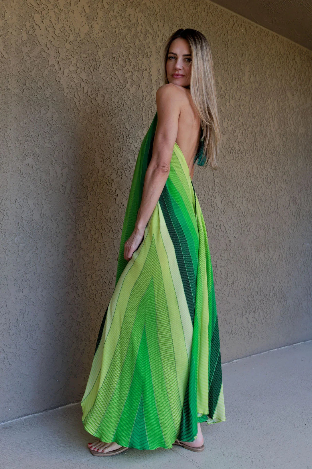 green emerald velvet dress Emerald Ombre Halter Maxi Dress