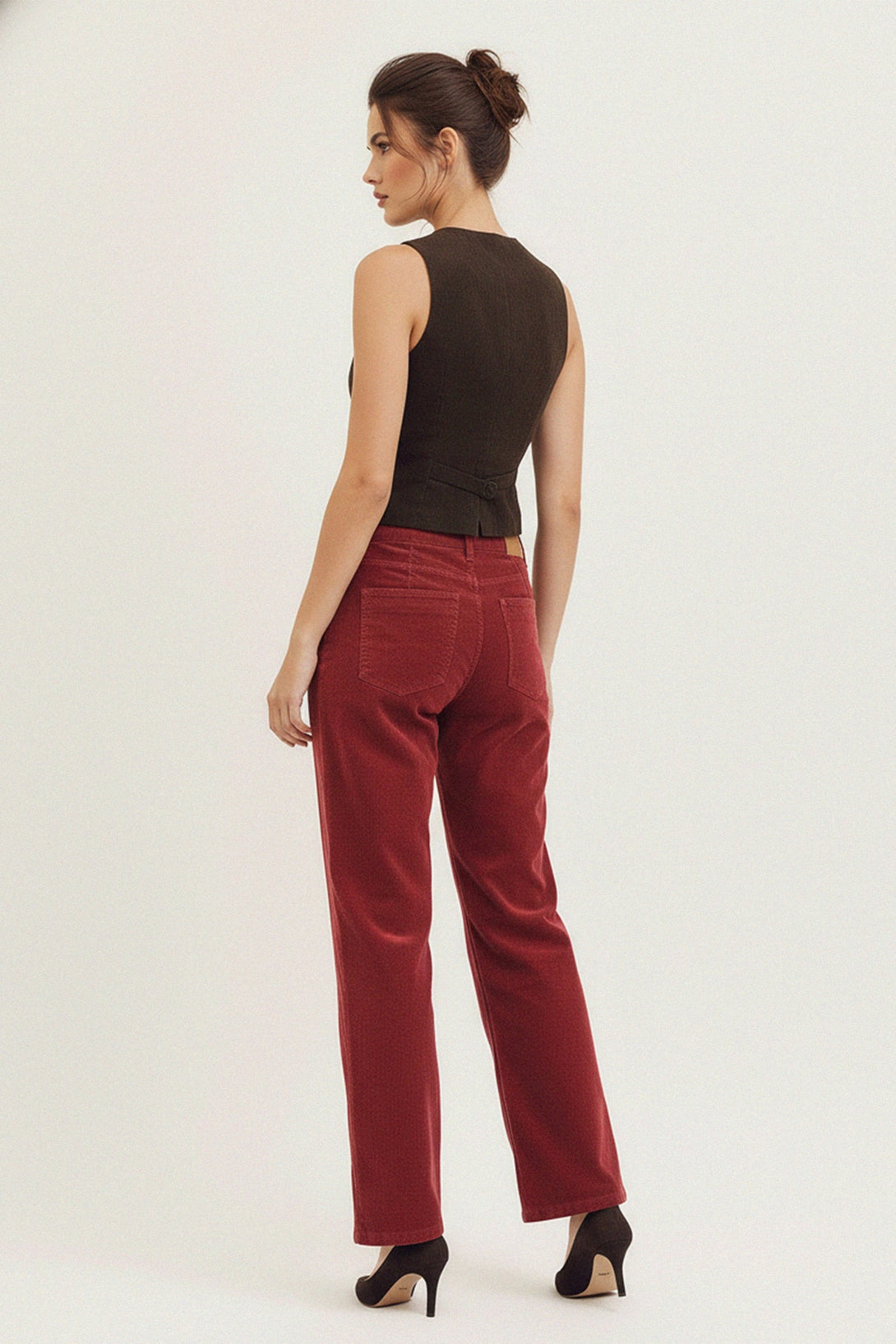 modern women’s corduroy vest for layering, shahida,