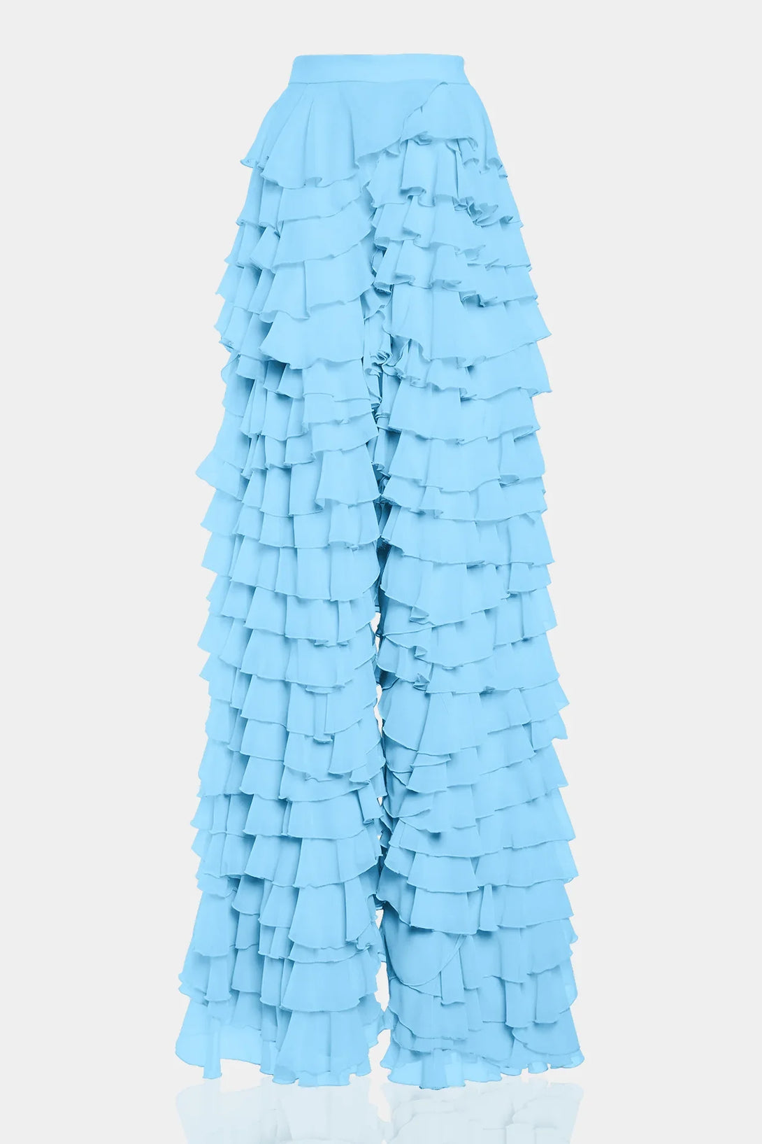 pants ruffle, Shahida Parides,
pants with ruffles on bottom,
ruffle layered pants,