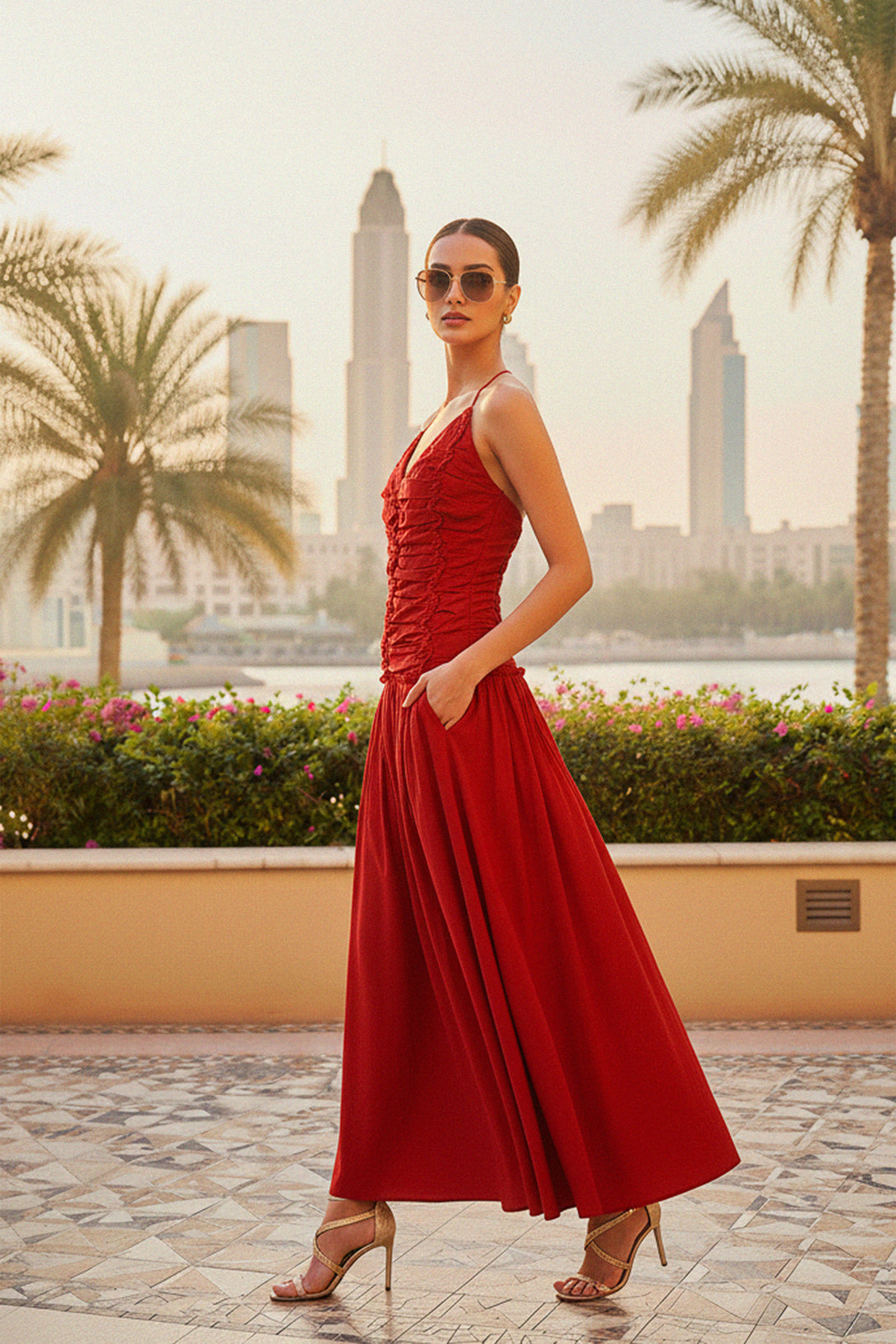maxi dresses for women, open back dress, maxi red gown, Shahida Parides,