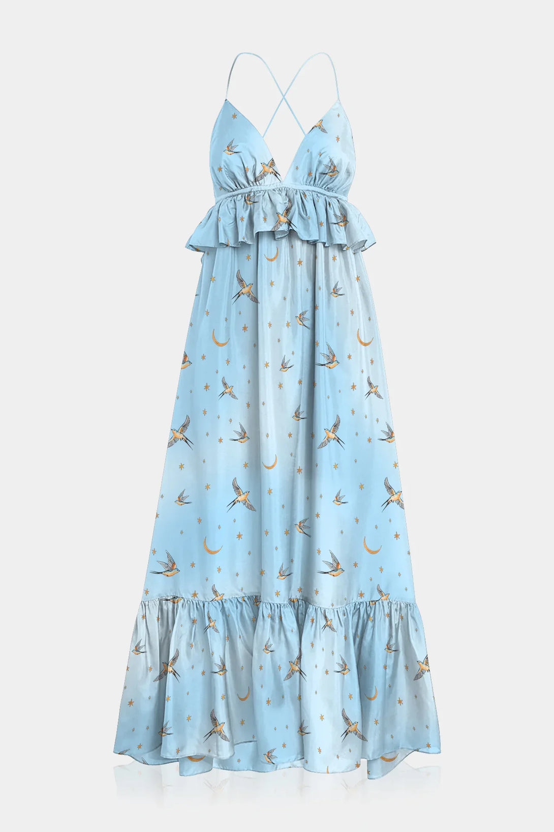 Designer Light Blue Long Dress | Long Summer Dresses - Shahida Parides Designer Light Blue Long Dress | Long Summer Dresses - Shahida Parides