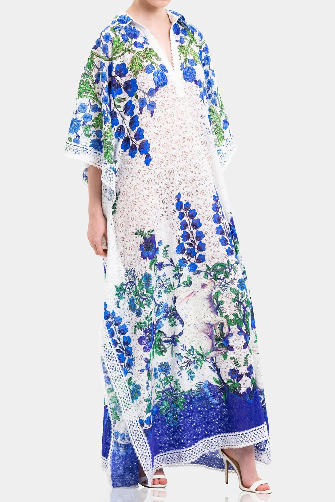 Designer Laceup Kaftan Dress in Cotton | Cotton kaftans Online at Shahida Parides XXL Designer Laceup Kaftan Dress in Cotton | Cotton kaftans Online at Shahida Parides XXL