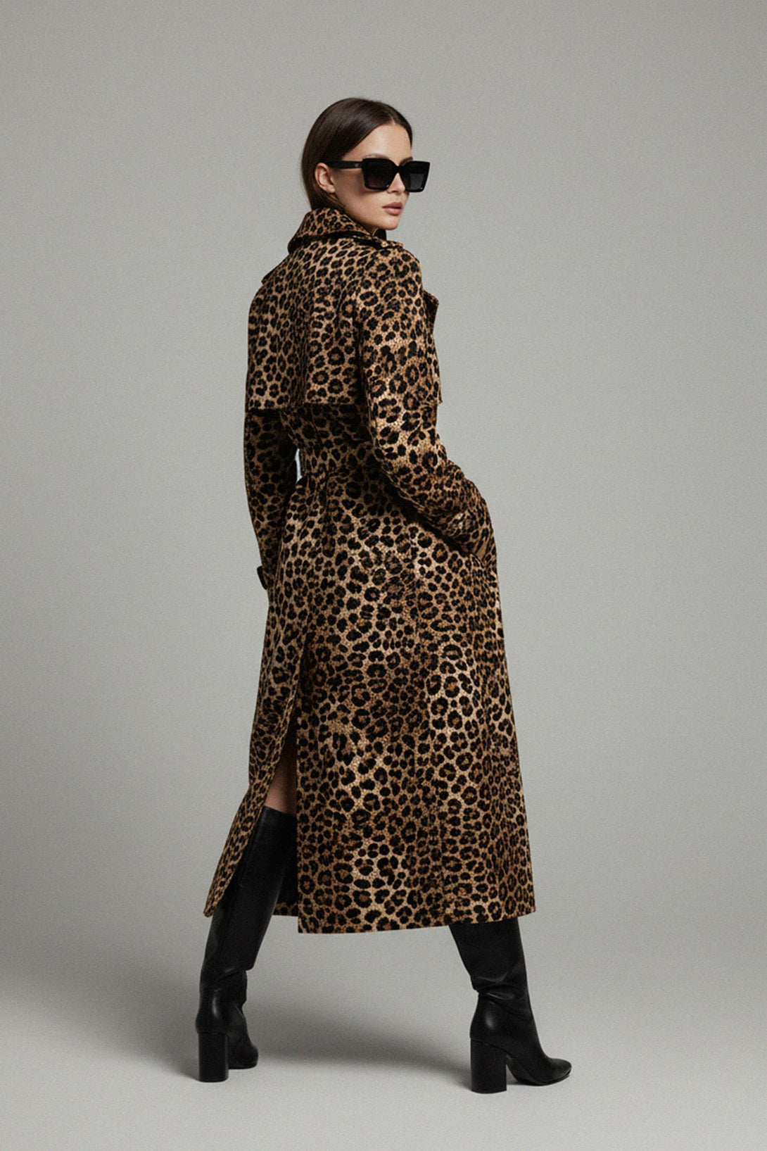 Shahida Parides,
belted satin trench,
glossy trench coat,
designer trench coat,