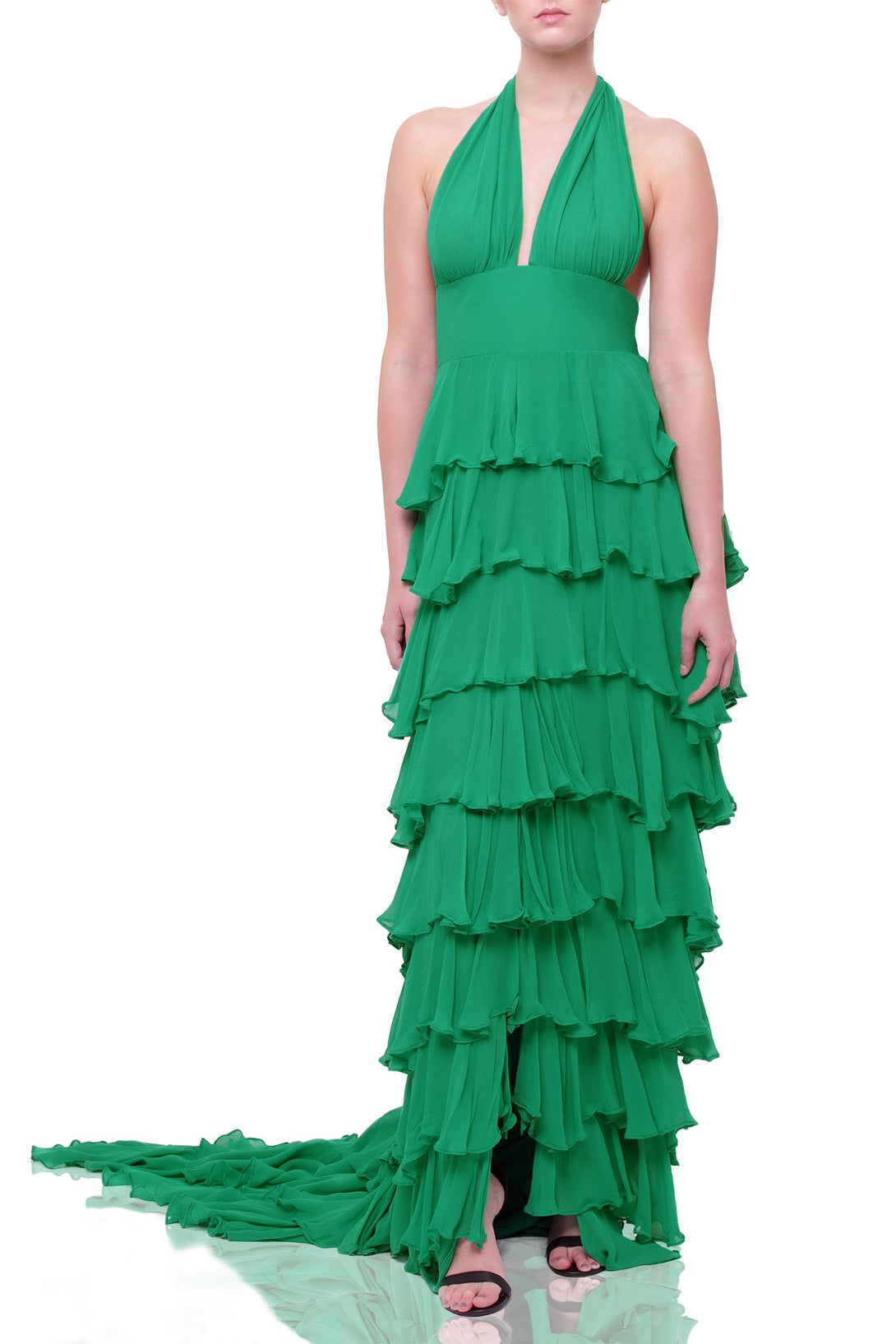  green cocktail dress, plunging v neckline dress, plus size maxi dresses, long ruffle dress,