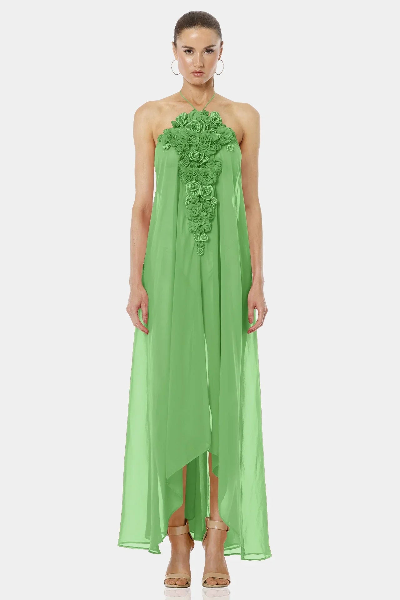 3D Flower Dress | Flowy Maxi Dress | Dress Maxi Mint Green