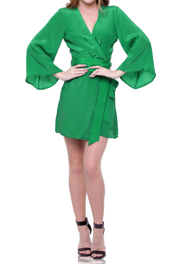  forest green wrap dress, Shahida Parides, ladies midi wrap dress, summer dress wrap,
