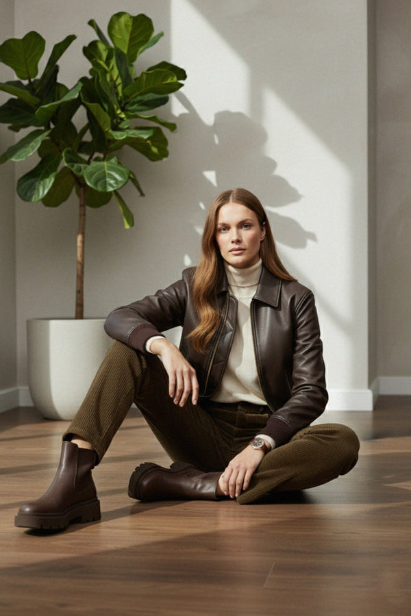 elegant women’s corduroy trousers, Shahida,