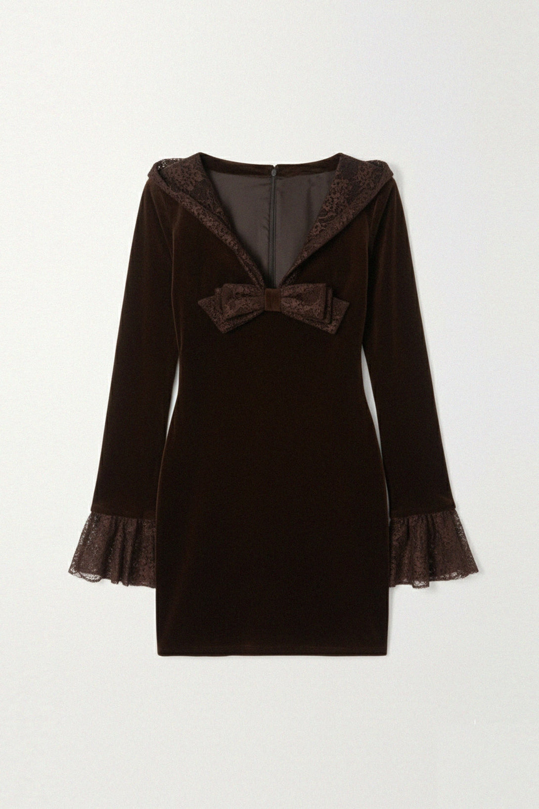 romantic brown party dress with bow detail, Shahida,