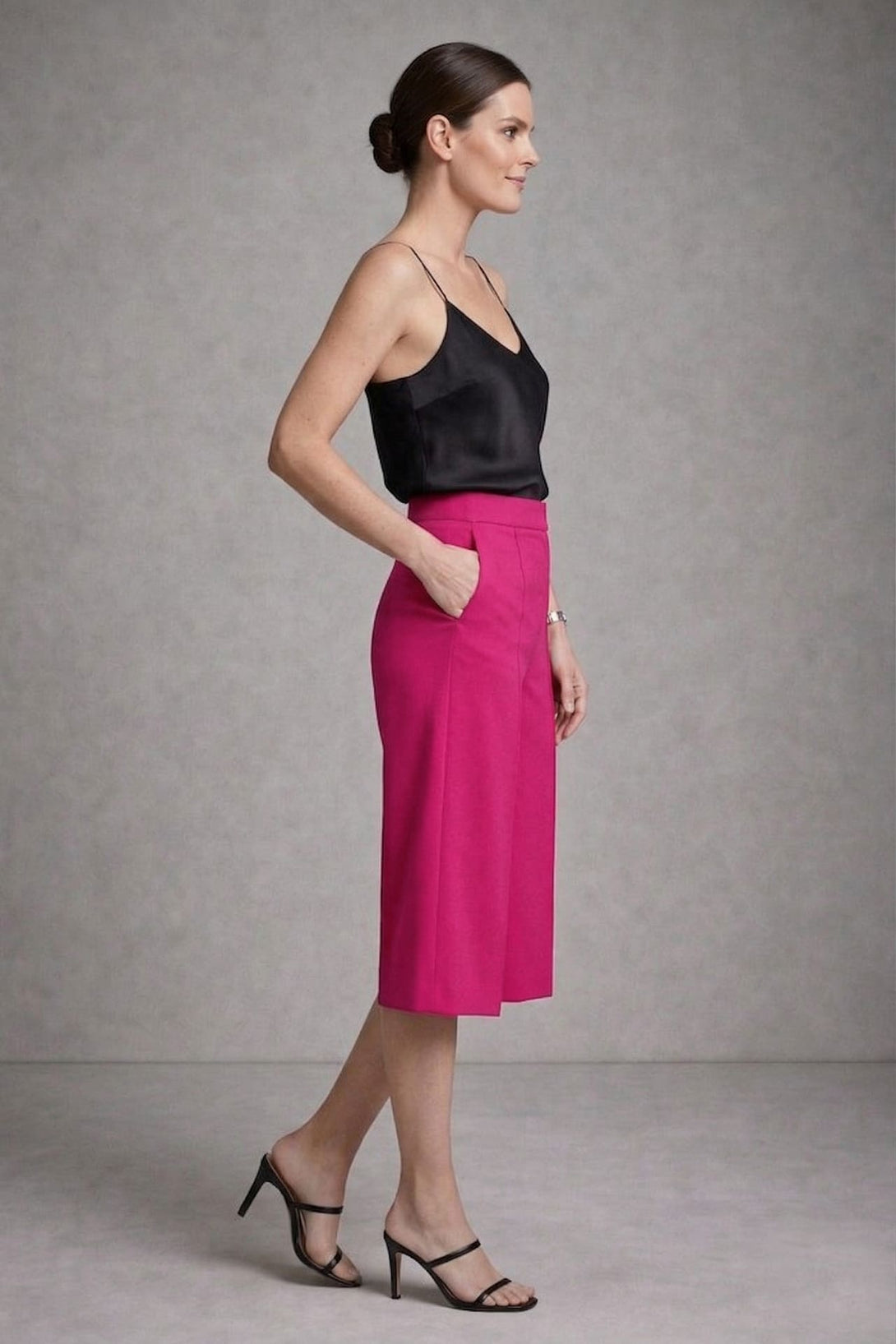 pink satin dress pants Sandro Satin wide-leg Women Trousers