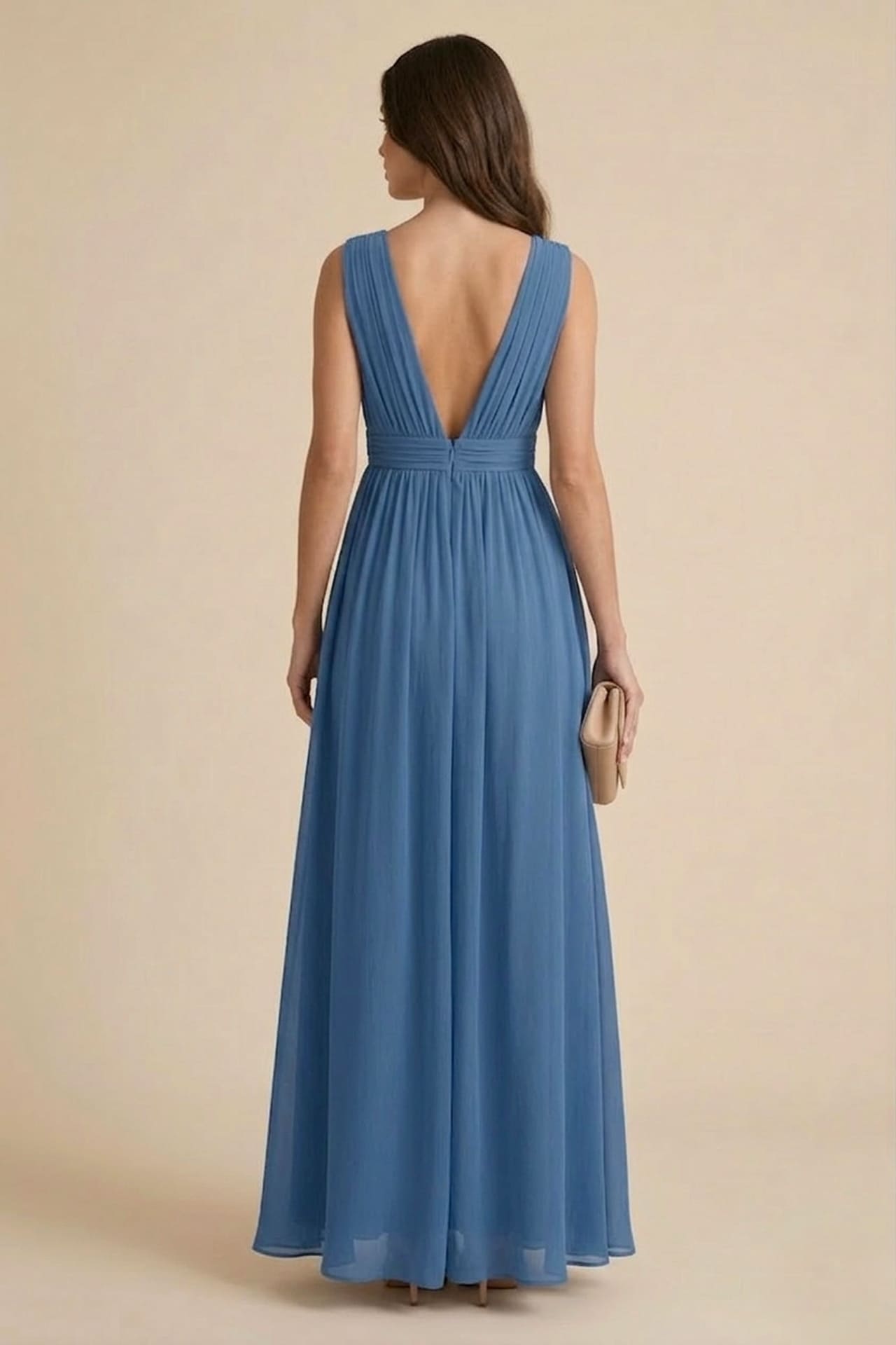 ink blue bridesmaid dress S / With Slit Ink Blue Heaven V-Neck Bridesmaid Dress – Elegant Formal Maxi Gown