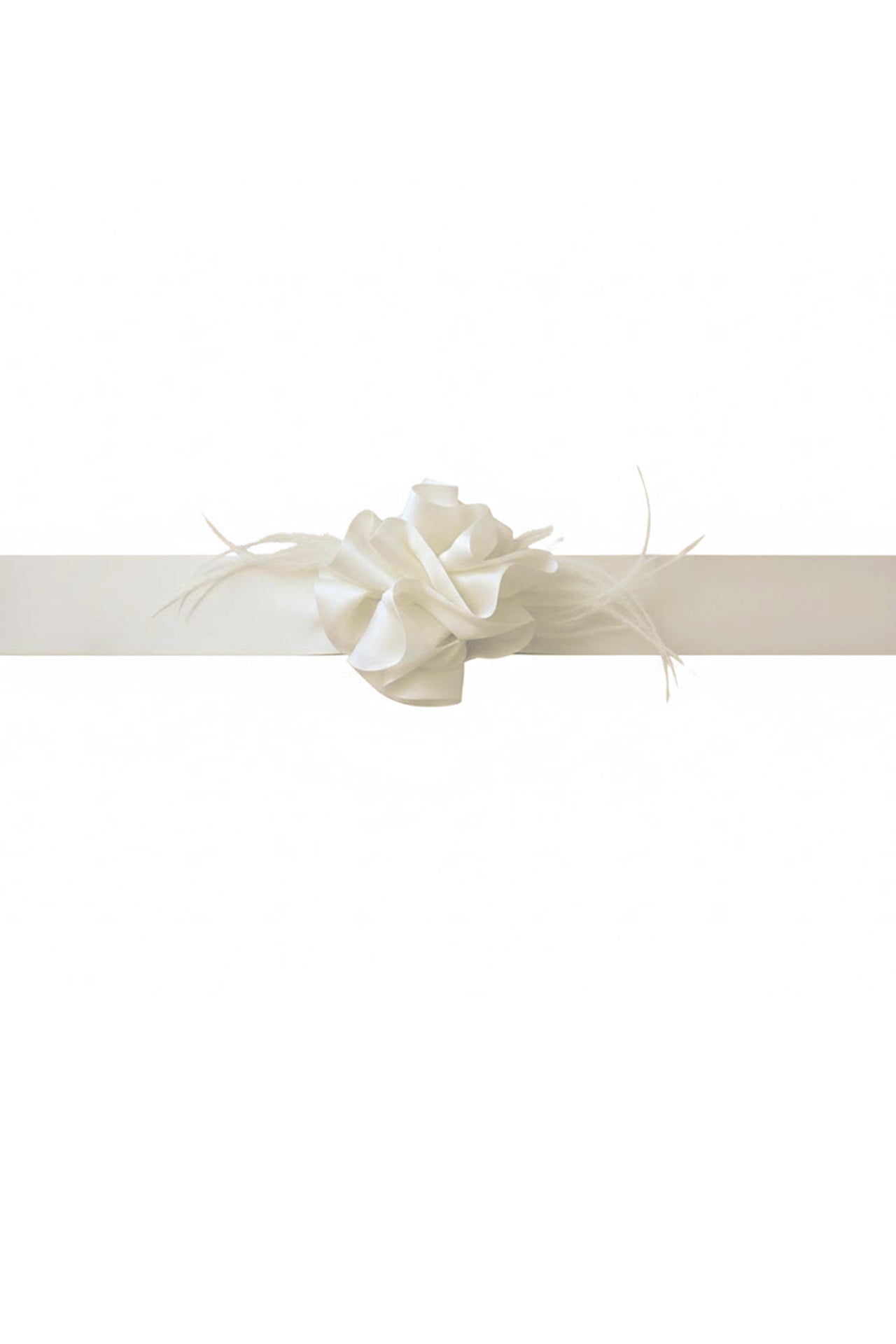 Ivory Organza Flower Feather Choker | Elegant Sheer Hair Scrunchie ...