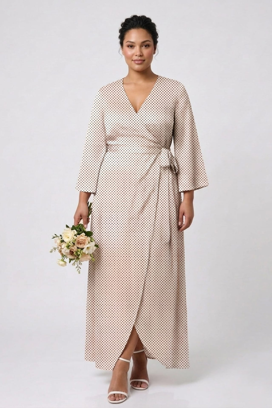 ivory satin wrap dress Ivory Maxi Dress - Satin Wrap Dress - Wrap Maxi Dress