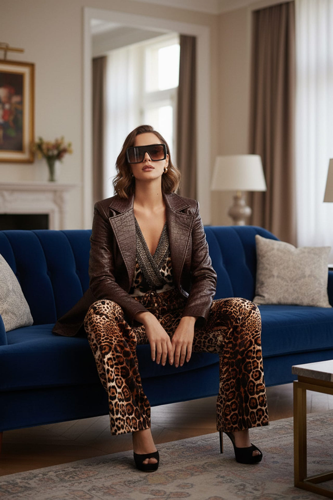 halter neck jumpsuit, animal print jumpsuit plus size, Shahida,
