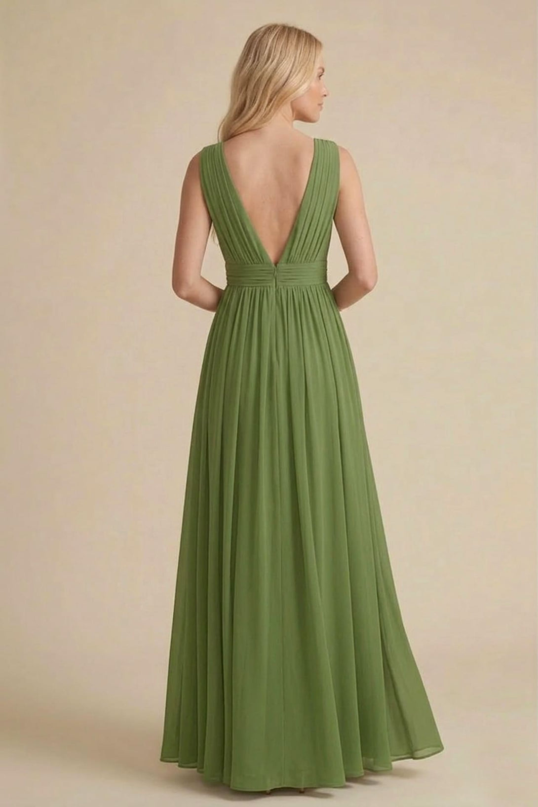 juniper bridesmaid dresses S / With Slit Juniper Heaven V-Neck Bridesmaid Dress – Elegant Green Maxi Gown