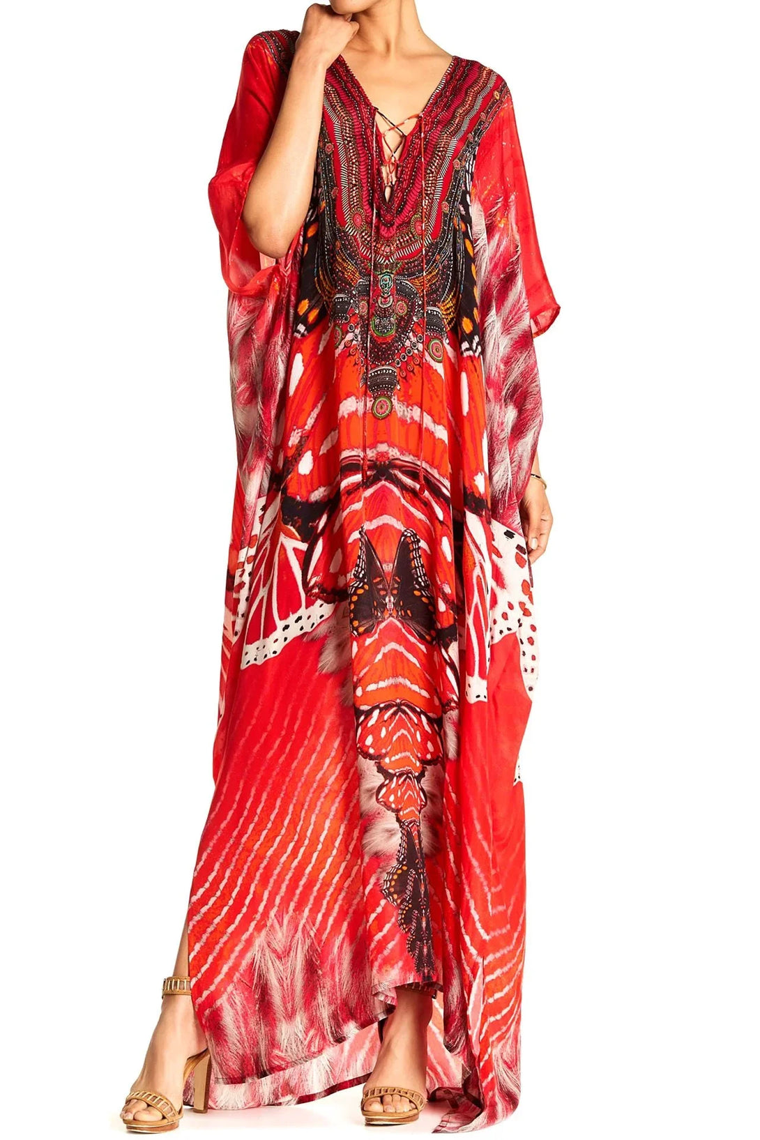 tropical dresses for vacation, cute vacation outfits, Shahida Parides, maxi kaftan,