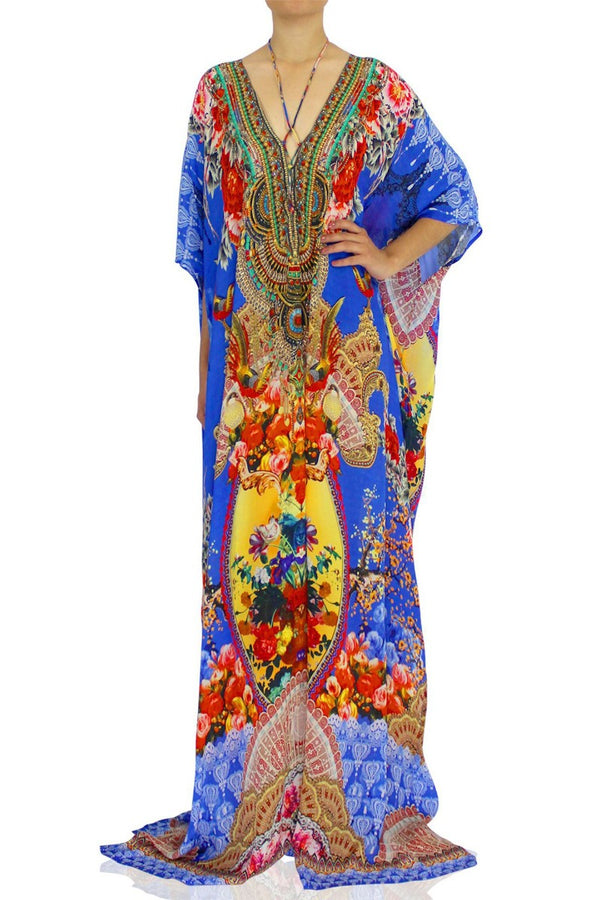 Floral Print Long Kaftan Outfit