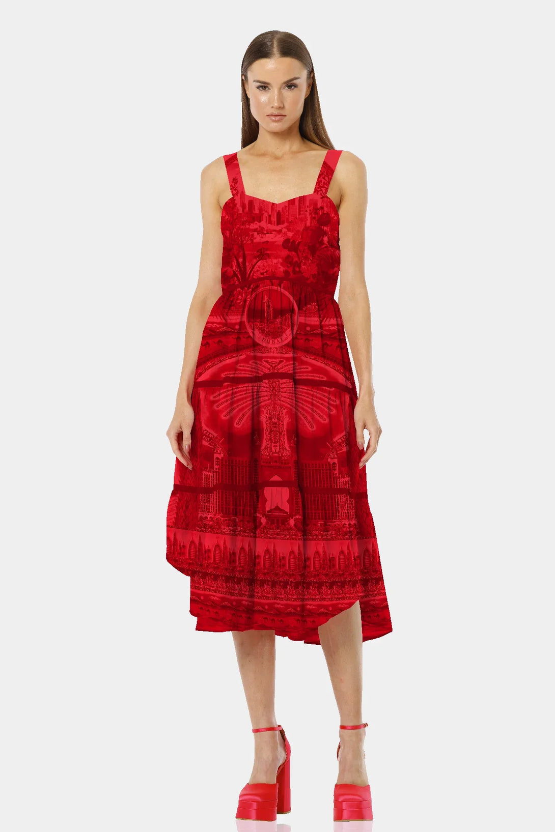 Sleeveless Red Midi Dress | Stylish Summer Midi Dresses for Women Sleeveless Red Midi Dress | Stylish Summer Midi Dresses for Women
