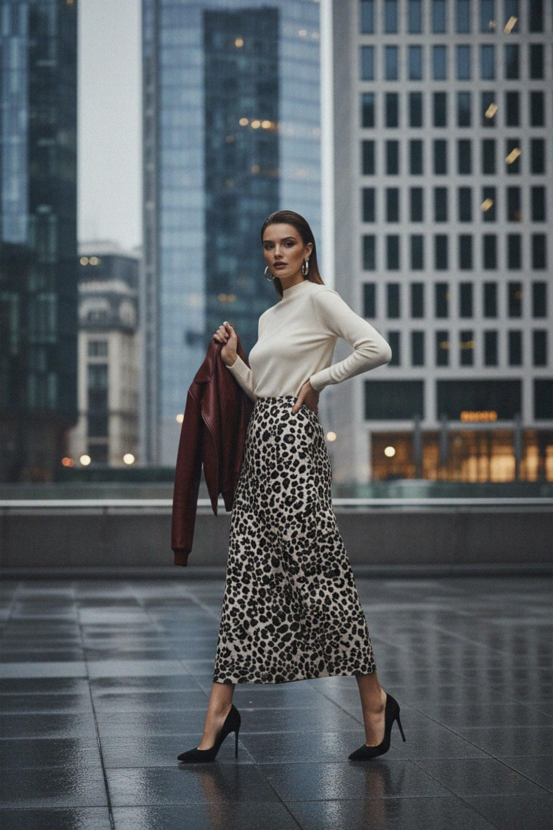 knee skirt length, knee length skorts plus size, panther print, Shahida Parides,