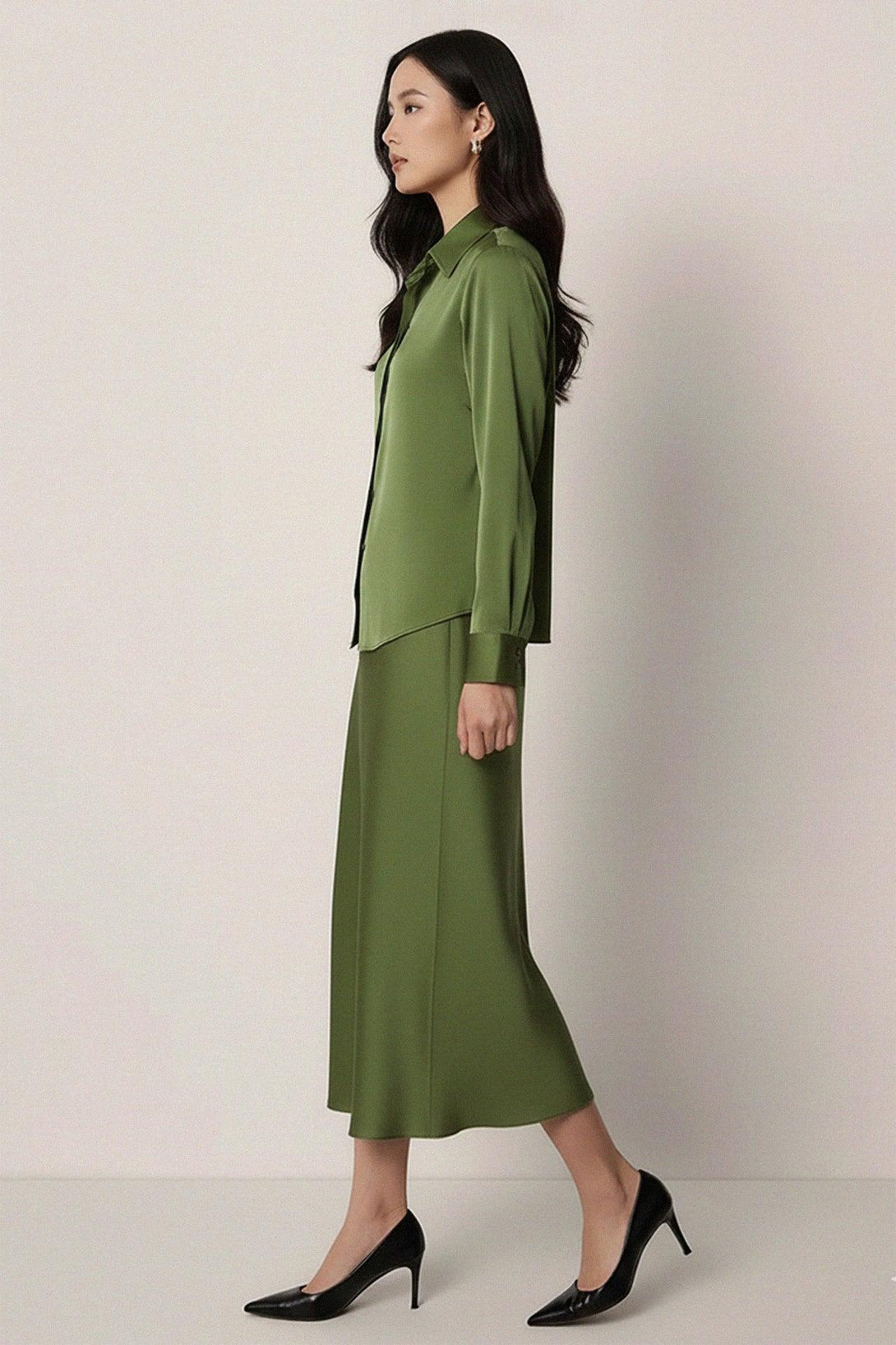 high waisted knee length skirt, cute knee length skirts, Shahida Parides,