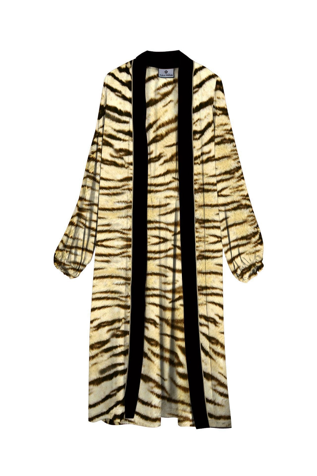 long kimono robe womens, animal print kimono, Kyle X Shahida, silk kimono womens, long silk kimono robe