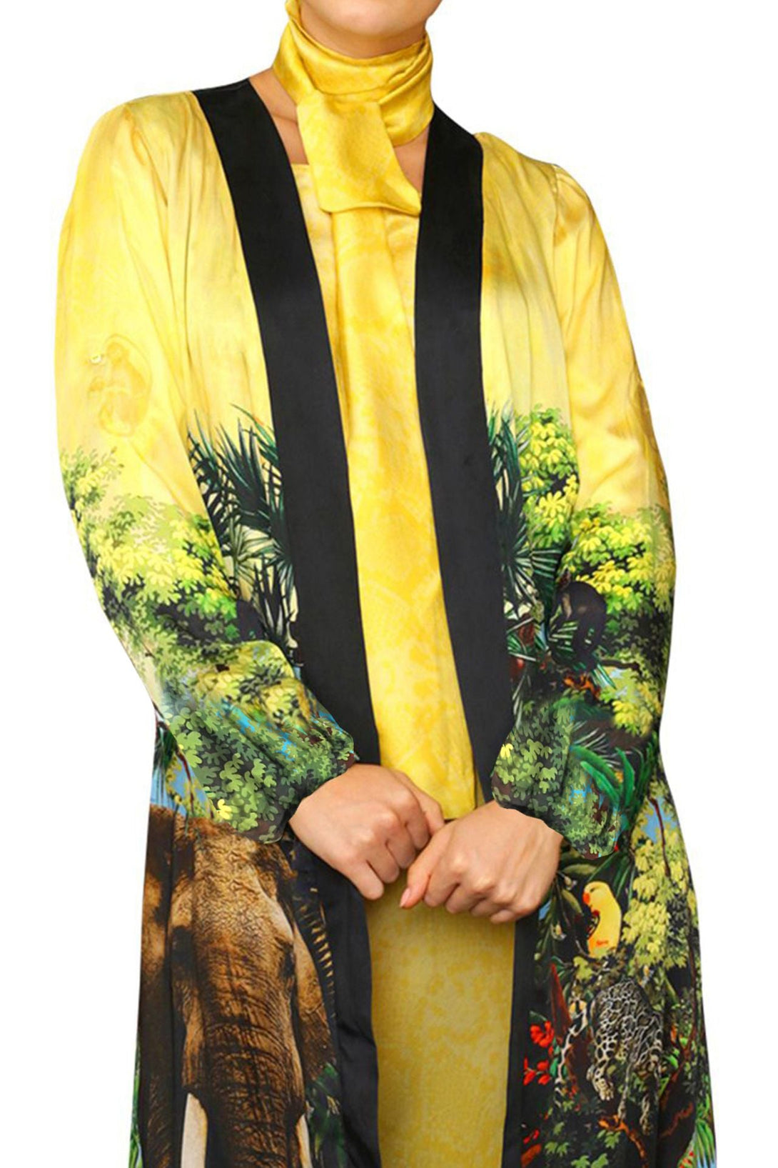 kyle-richards, shahida-kyle-store, animal-print-robe, long-silk-robe, womens-luxury-robe, designer-robe